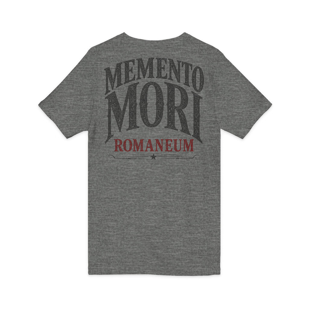 Memento Mori V-Neck Tee — Romaneum Skull Graphic Shirt