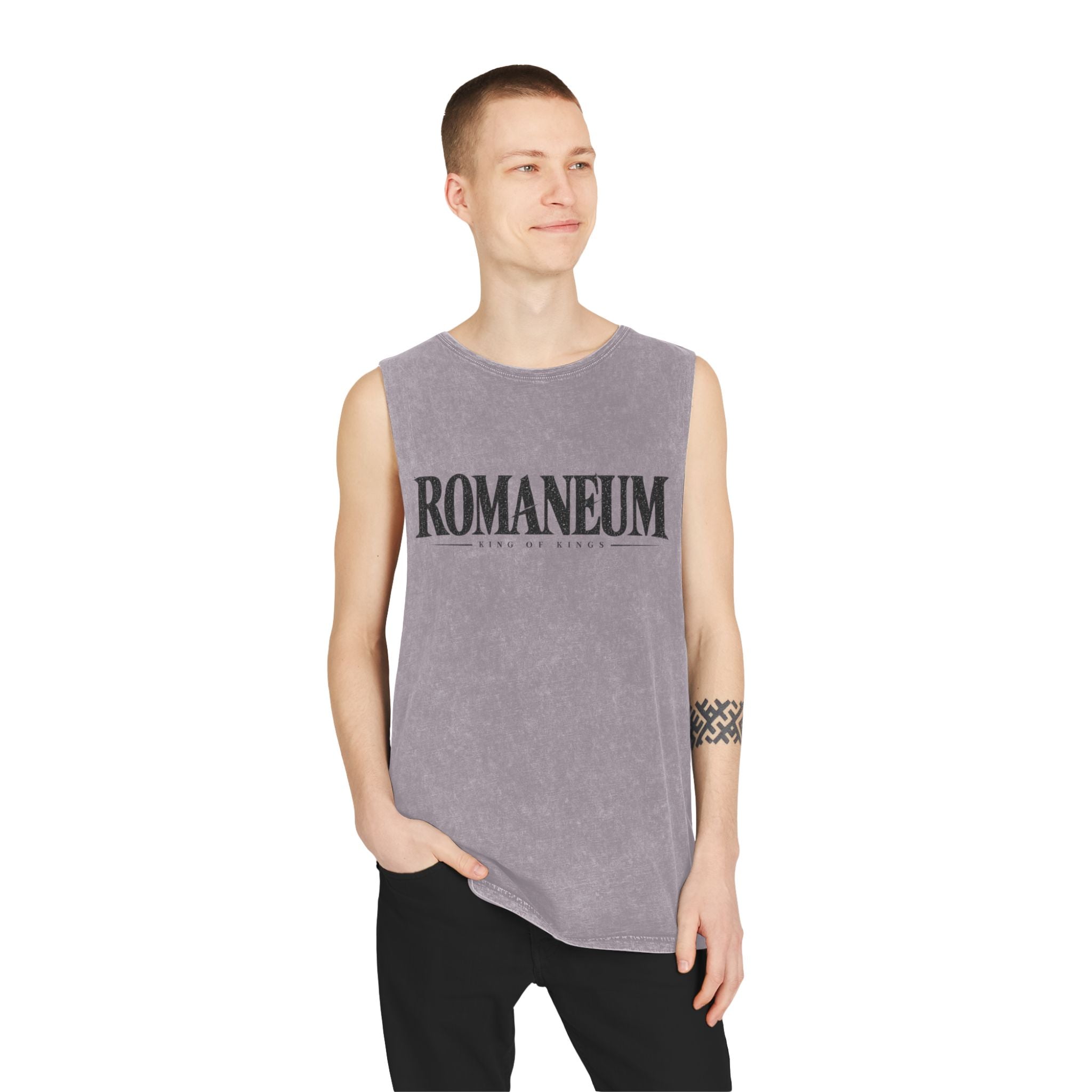 Romanеum Stonewash Tank Top — Vintage Graphic Muscle Tee