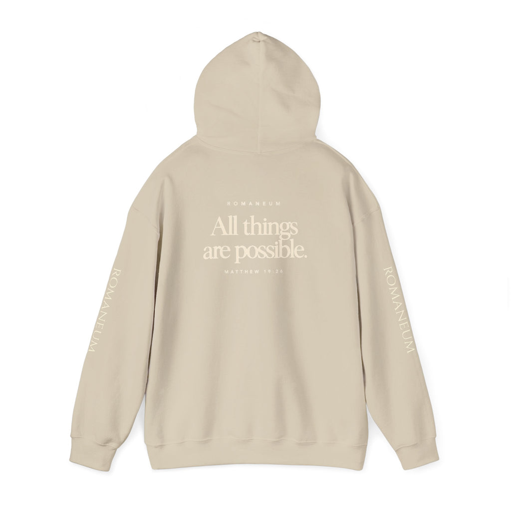 Romaneum Hoodie — “With God All Things Are Possible”