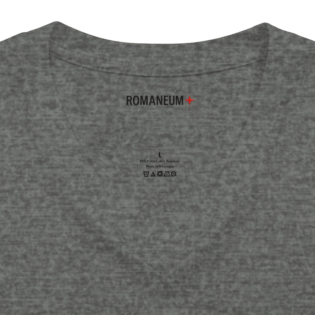Memento Mori V-Neck Tee — Romaneum Skull Graphic Shirt
