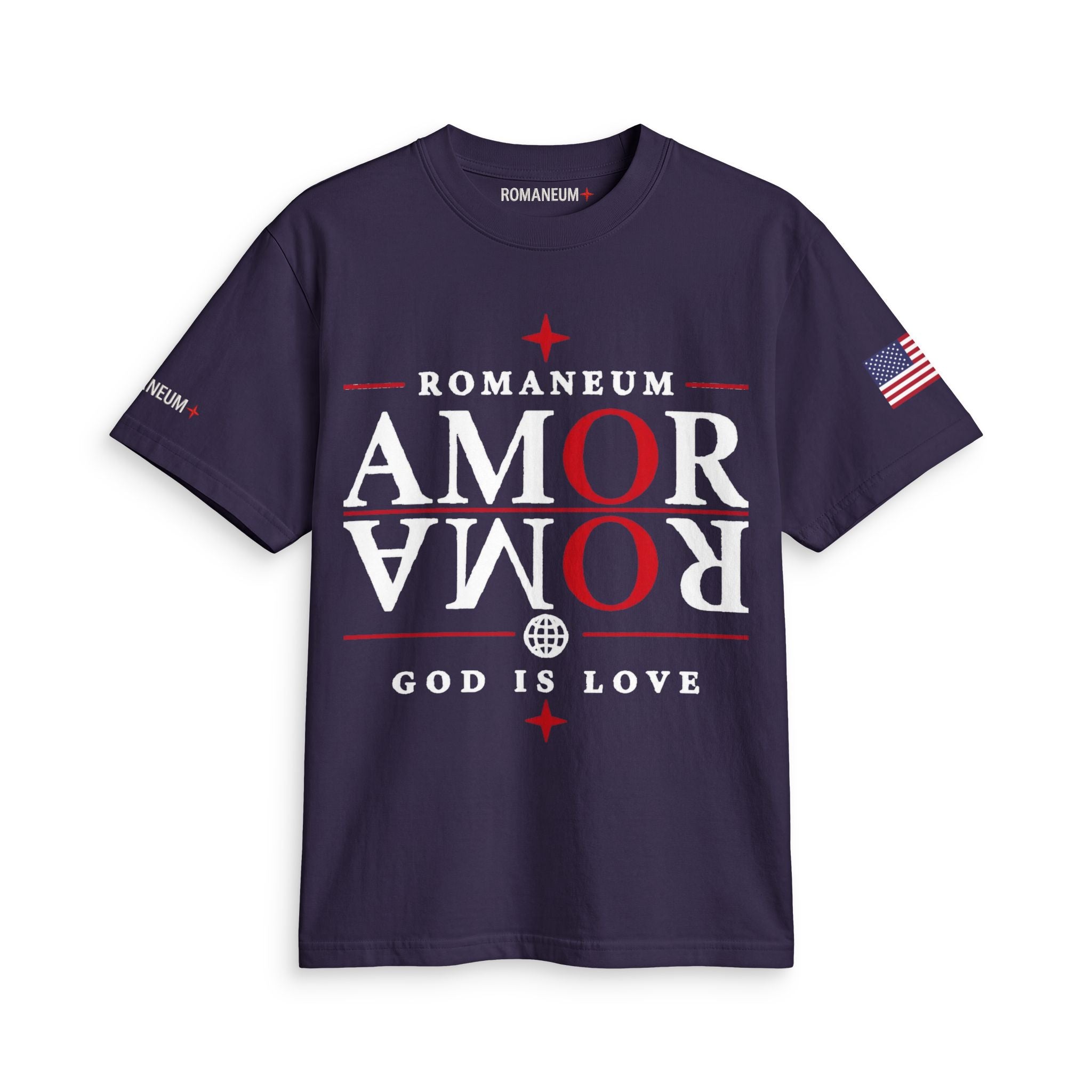 Romaneum "Amor/Roma" Active Tee — God Is Love Graphic Shirt