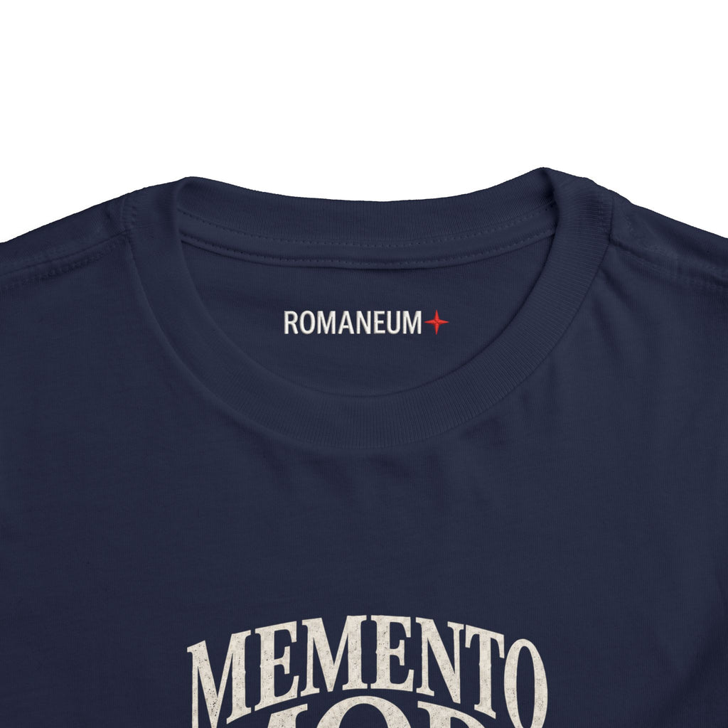 Toddler Tee — "Memento Mori" Skull Graphic Romaneum Kids Shirt