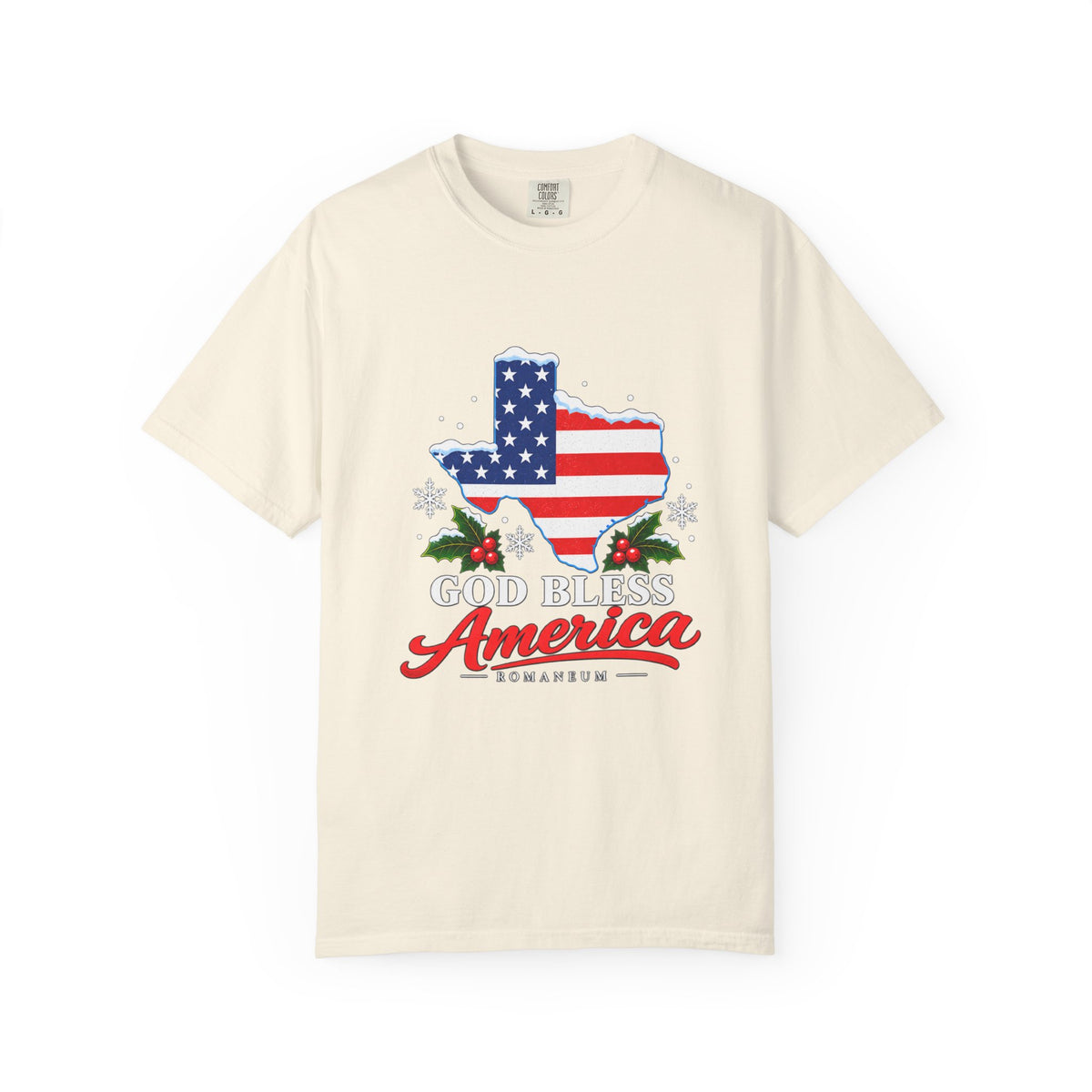 God Bless America Christmas Texas Flag T-Shirt