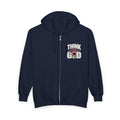 Think like God Zip Hoodie — ROMANEUM Graphic Full-Zip Hooded Sweatshirt