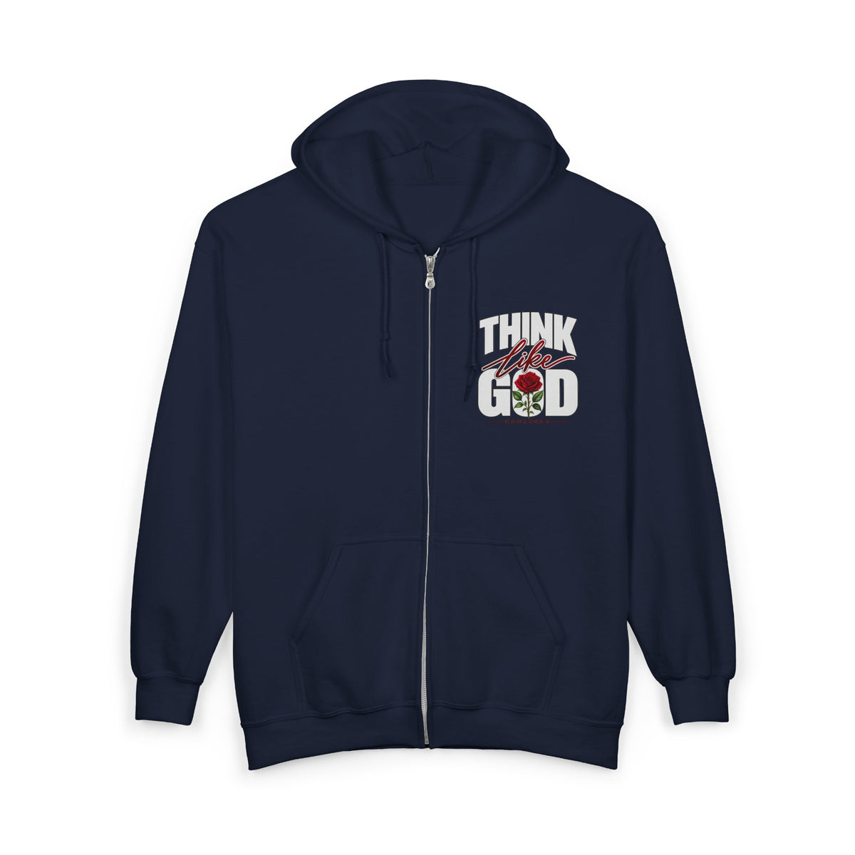 Women's Think like God Zip Hoodie — ROMANEUM Graphic Full-Zip Hooded Sweatshirt