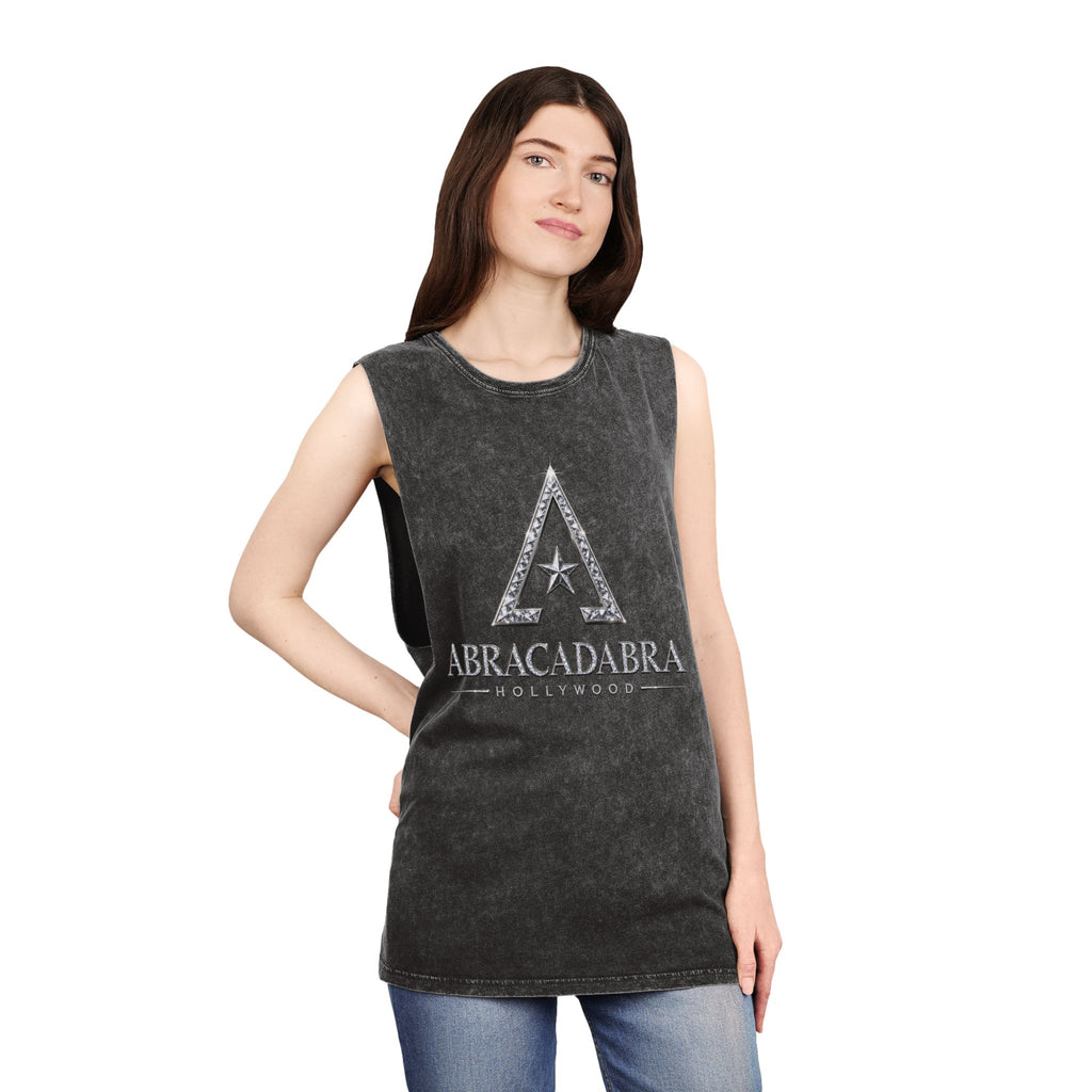 Abracadabra Stonewash Tank Top — Vintage Magic Graphic Tank