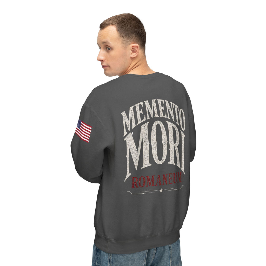 Memento Mori Crewneck Sweatshirt — Gothic Skull Romaneum Design
