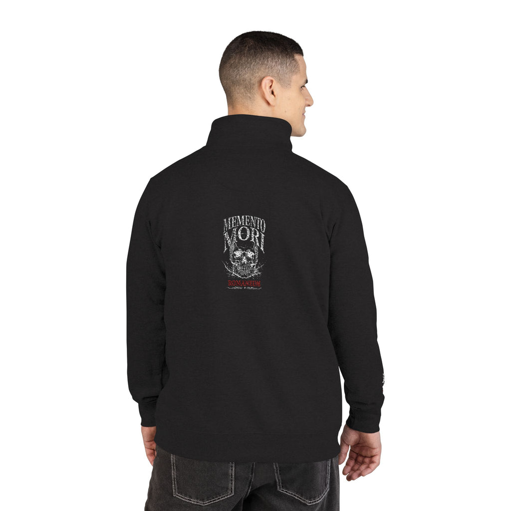 Embroidered Floral Skull Fleece Pullover