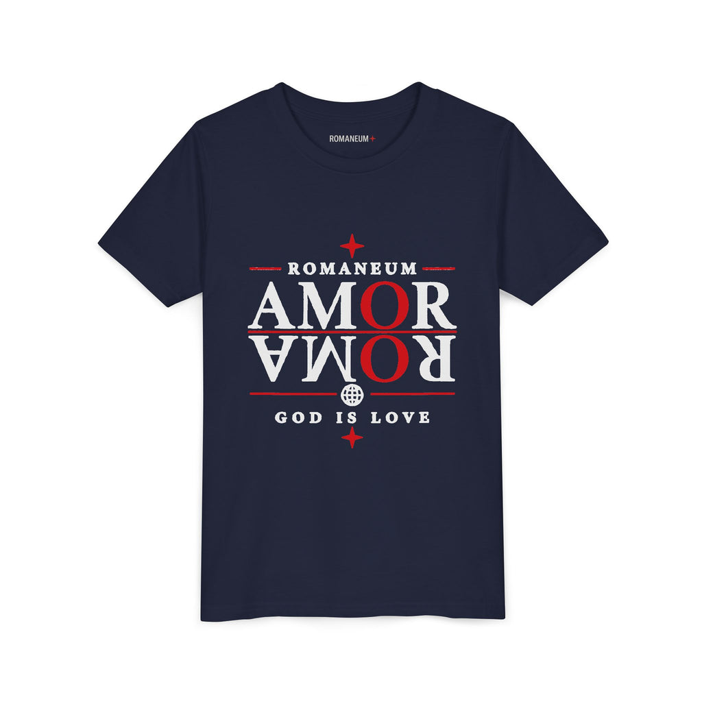 Youth Tee — ROMANEUM “AMOR / ROMA” God Is Love Graphic