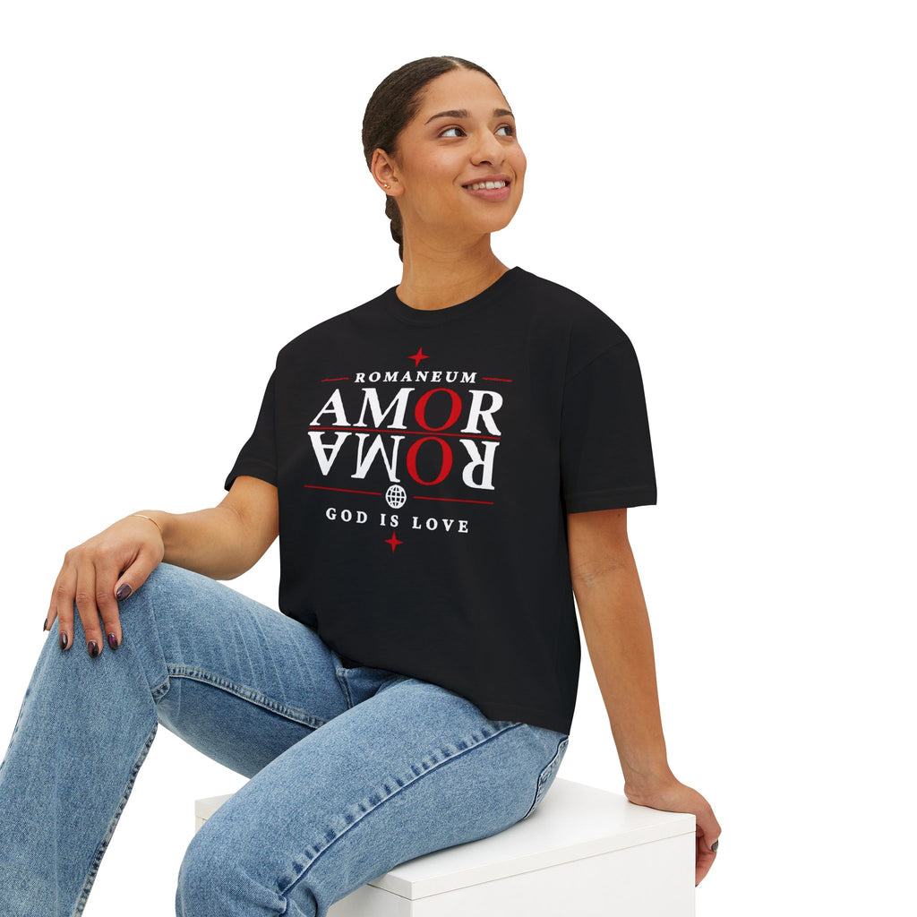 Christian Amor Amor Boxy Tee — "Amor" Graphic Crop Tee (God Is Love)