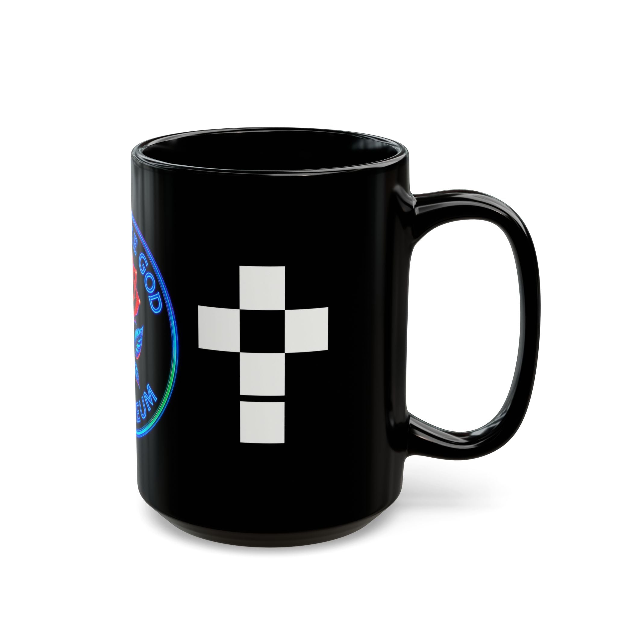 Think Like God Rose Mug — Romaneum Gothic Cross Black Coffee Cup