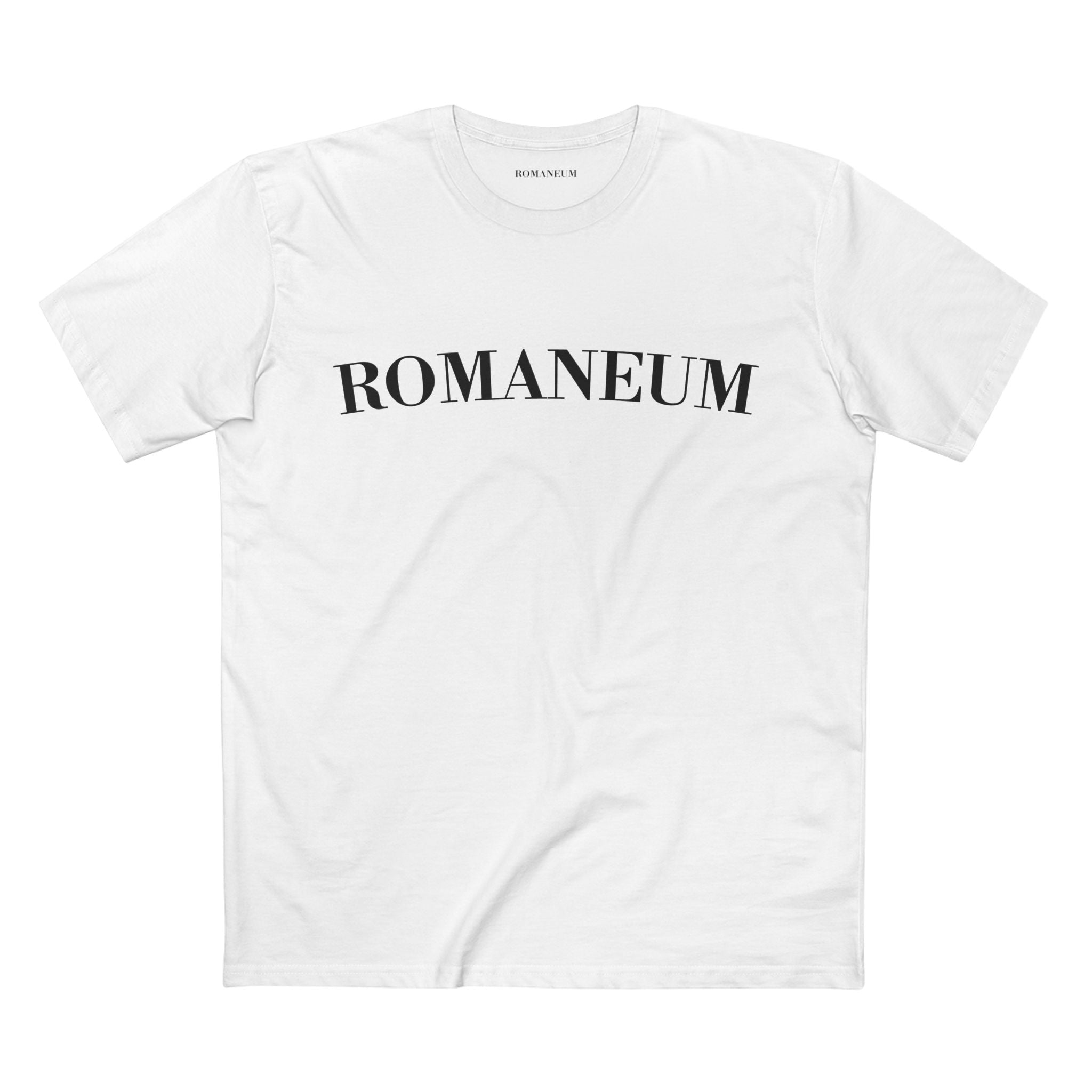 ROMANEUM Classic Logo Tee — Minimalist Vintage Lettering T-Shirt