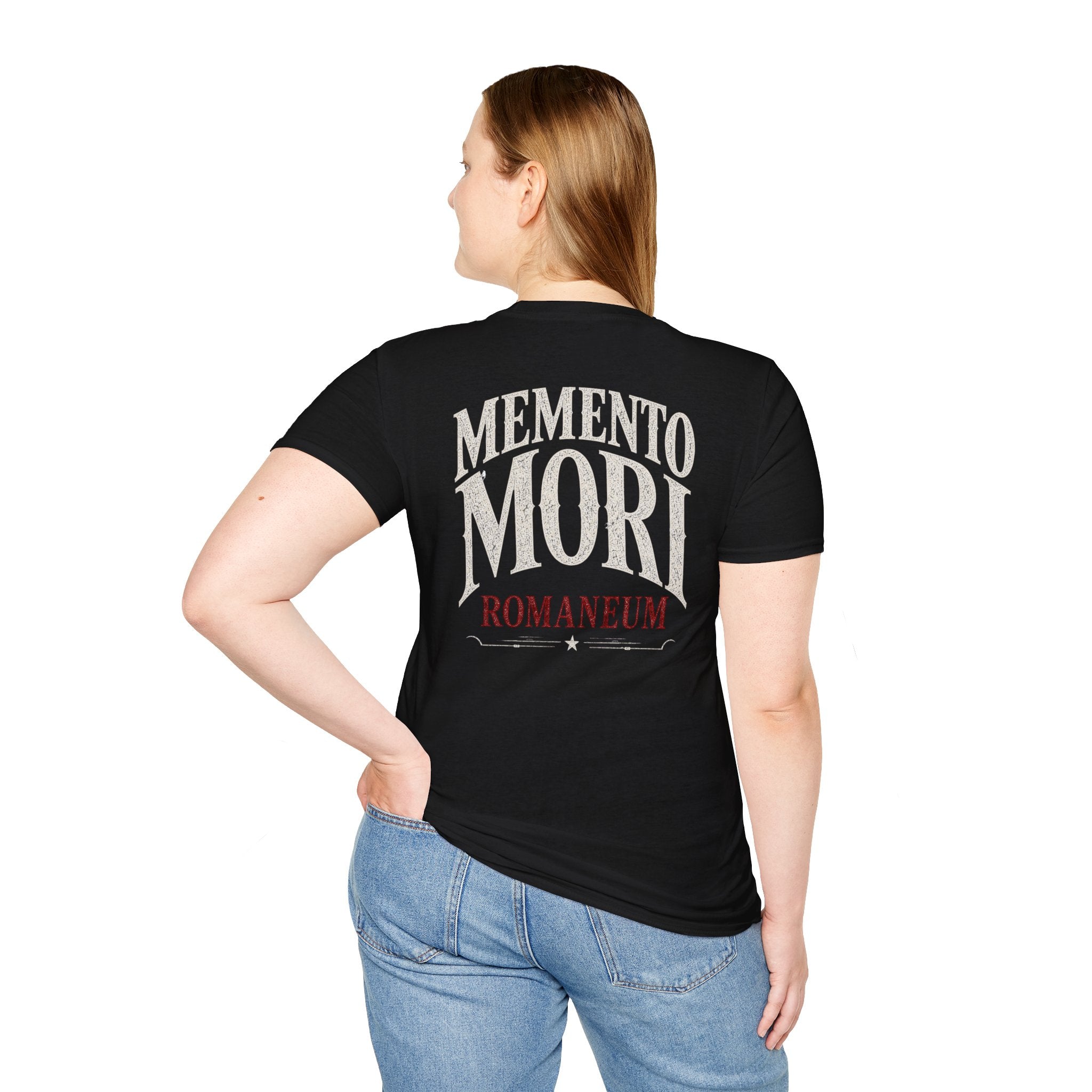 Memento Mori Skull T-Shirt — Gothic Reminder Tee with Romaneum Skull Design