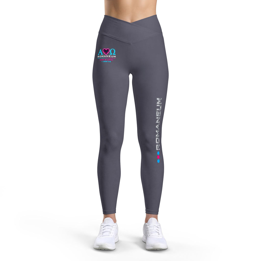 Luxe High-Waist Women’s Leggings — Romaneum Logo Athletic Yoga Pants
