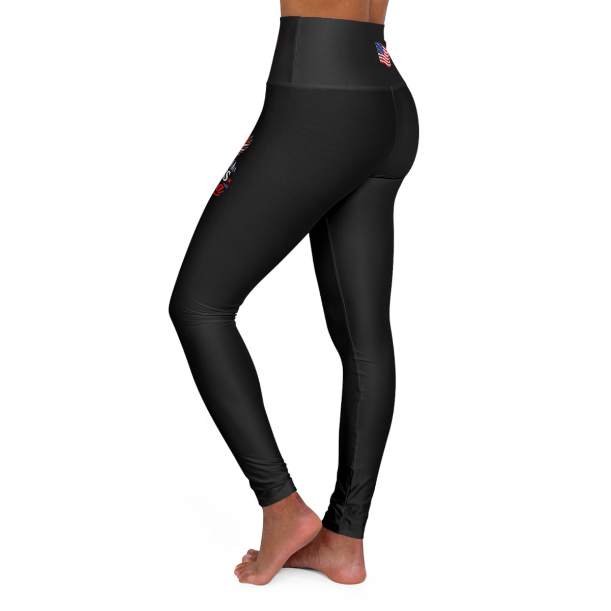 Patriotic "God Bless America" High-Waisted Yoga Leggings