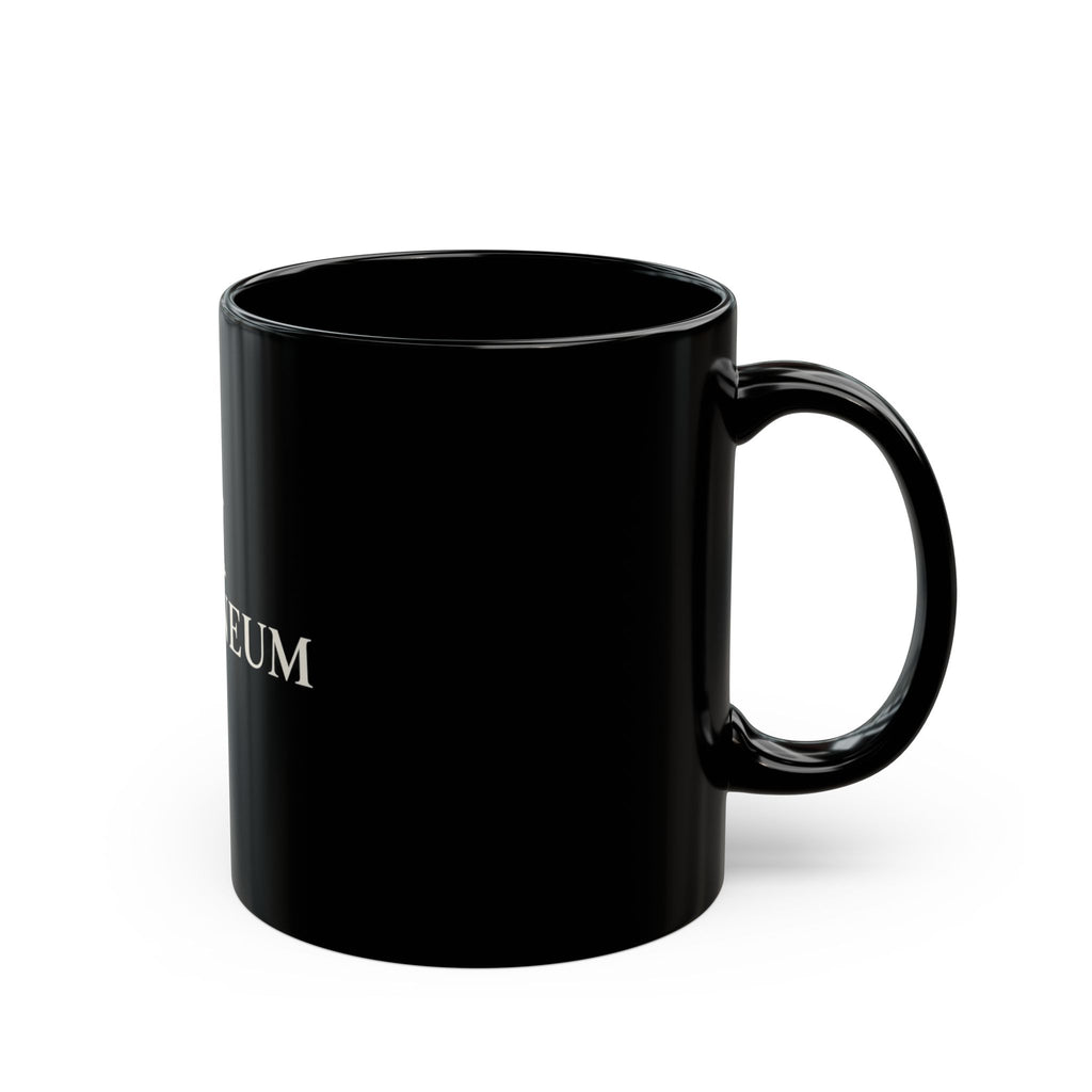 Black Ceramic Mug – Romaneum Logo Coffee Cup (11oz & 15oz)