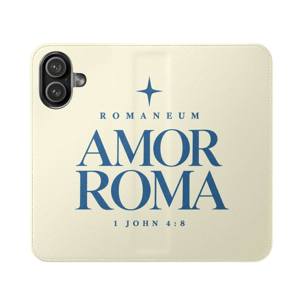 Amor Roma Flip Case — Faith-Inspired Leather Wallet Phone Cover