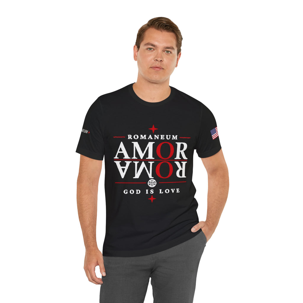 Romaneum 'AMOR/ROMA' God Is Love Graphic Tee