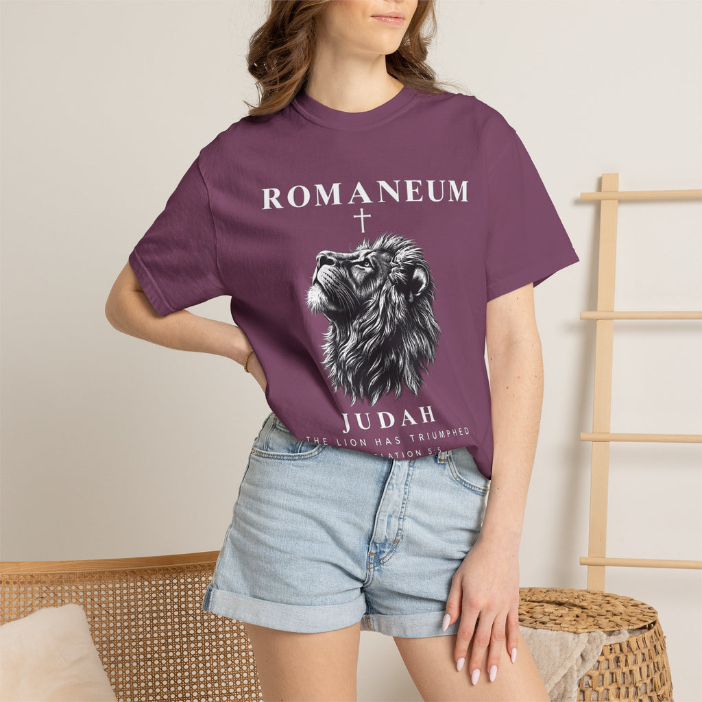 Romaneum Judah Lion T-Shirt — "The Lion Has Triumphed" Christian Tee