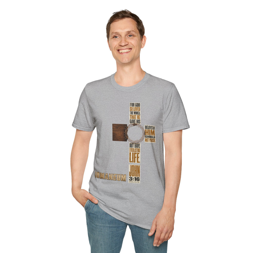 John 3:16 Cross T-Shirt — Faith Tee (For God So Loved)