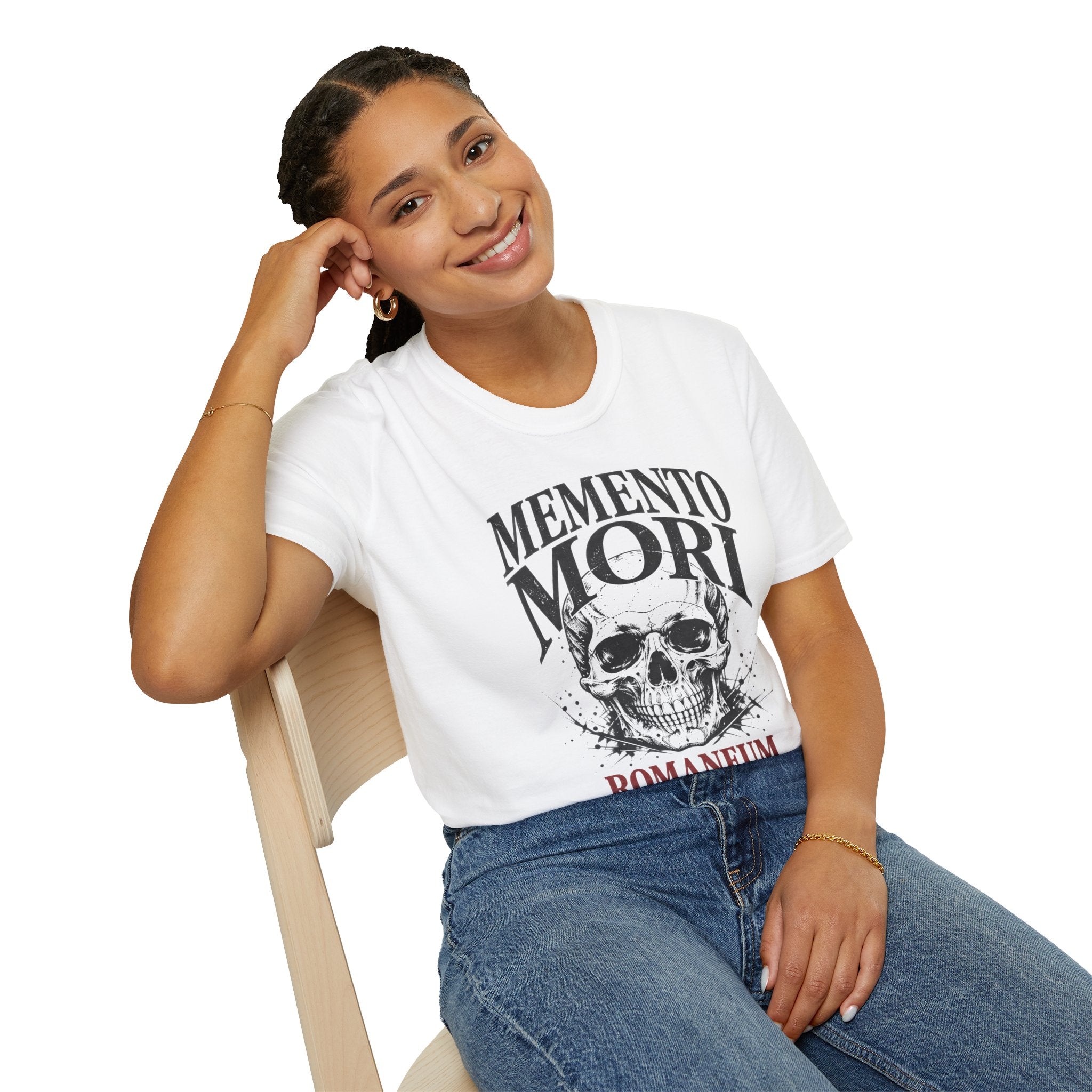 Memento Mori Skull T-Shirt — Gothic Reminder Tee with Romaneum Skull Design