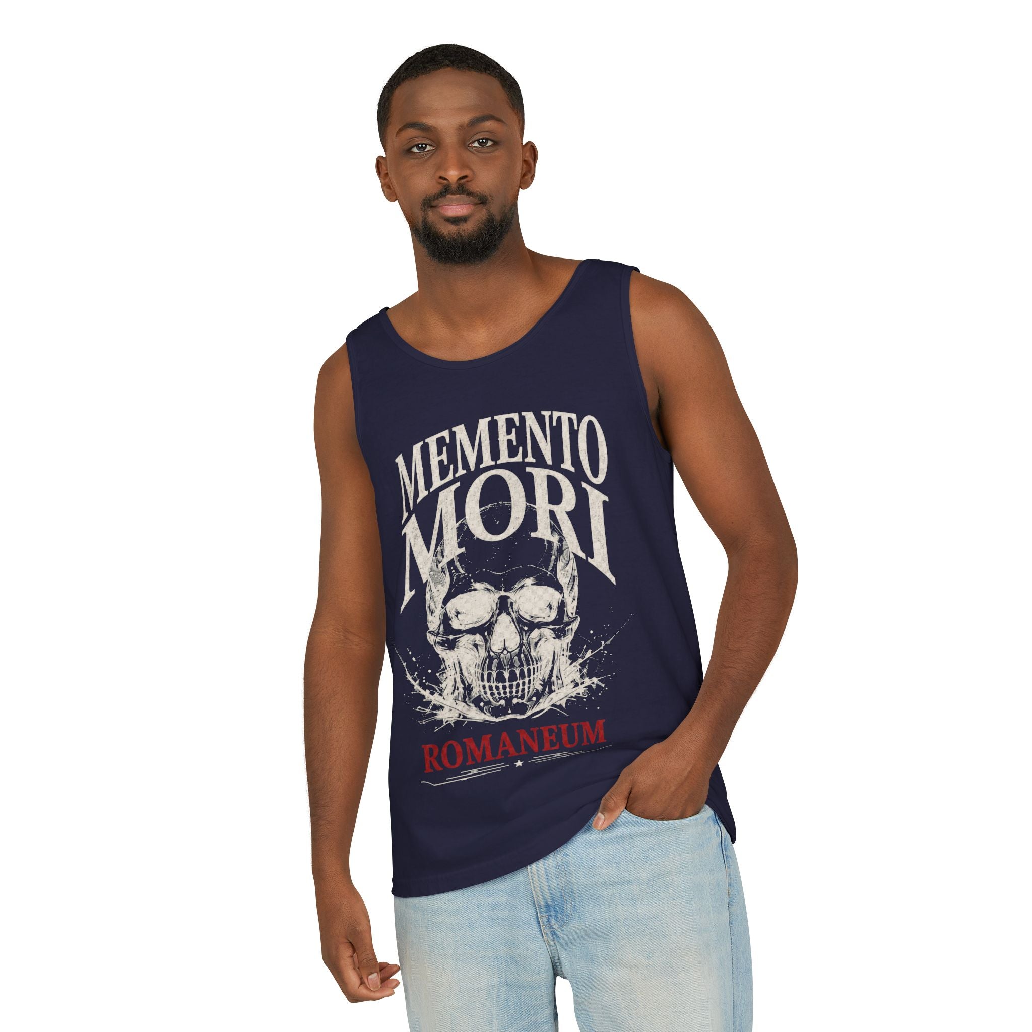 Memento Mori Skull Tank Top — Romaneum Vintage-Style Reminder Tank
