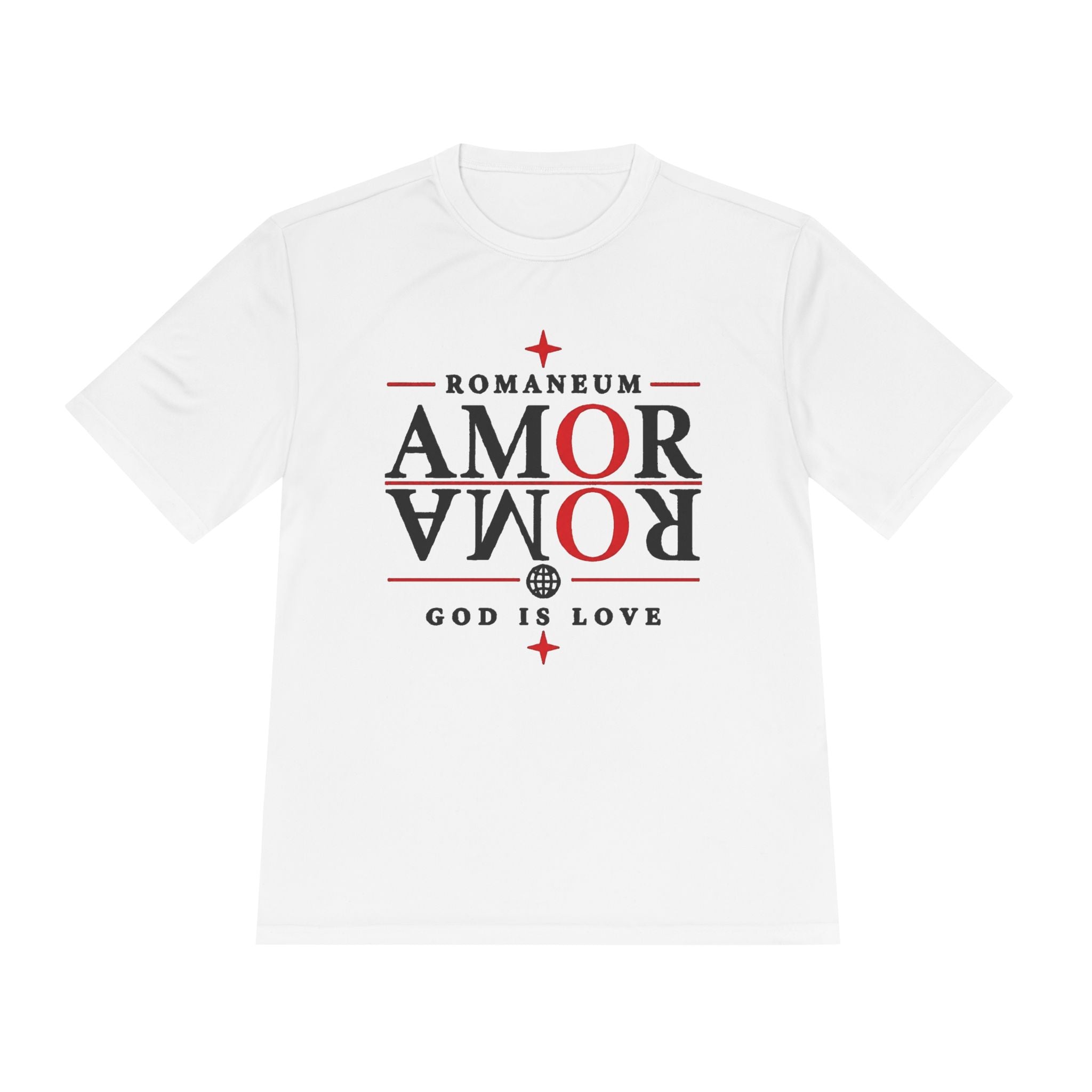 Romaneum AMOR Reversible Graphic Tee — "God Is Love" Christian Scripture Shirt