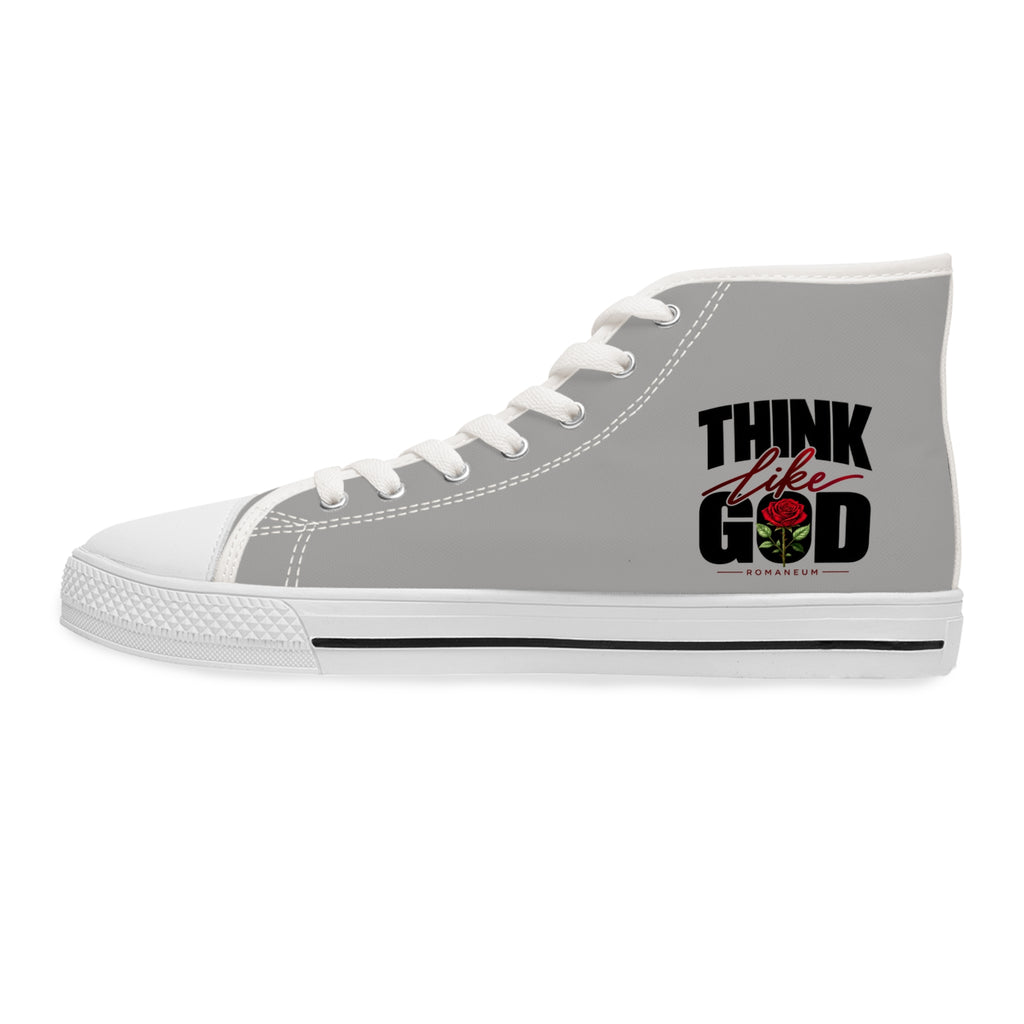 High Top Sneakers — 'Think Like Romaneum' Graphic Women's Casual Trainers
