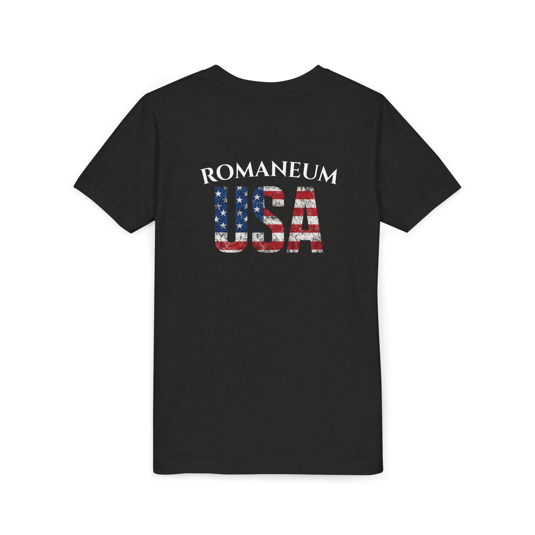 Youth USA Flag Tee — "Romaneum" Patriotic Kids T‑Shirt