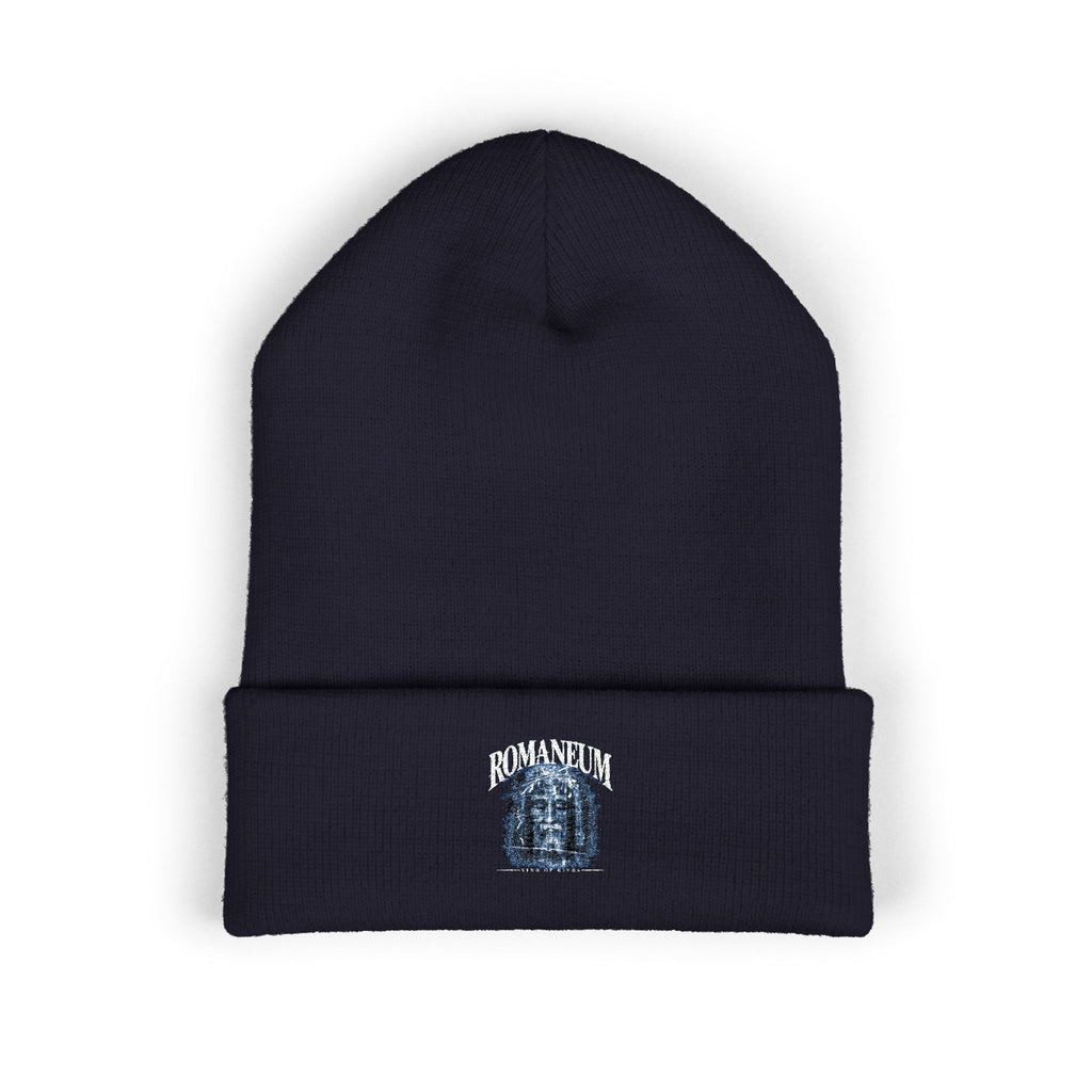 Embroidered 'ROMANEUM' Classic Cuffed Beanie —  Knit Cap