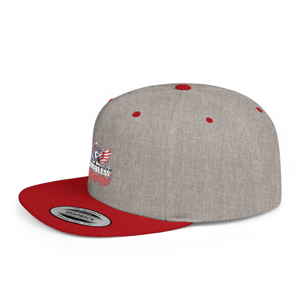 Patriotic Eagle Flat Bill Snapback Hat — America USA Flag Design