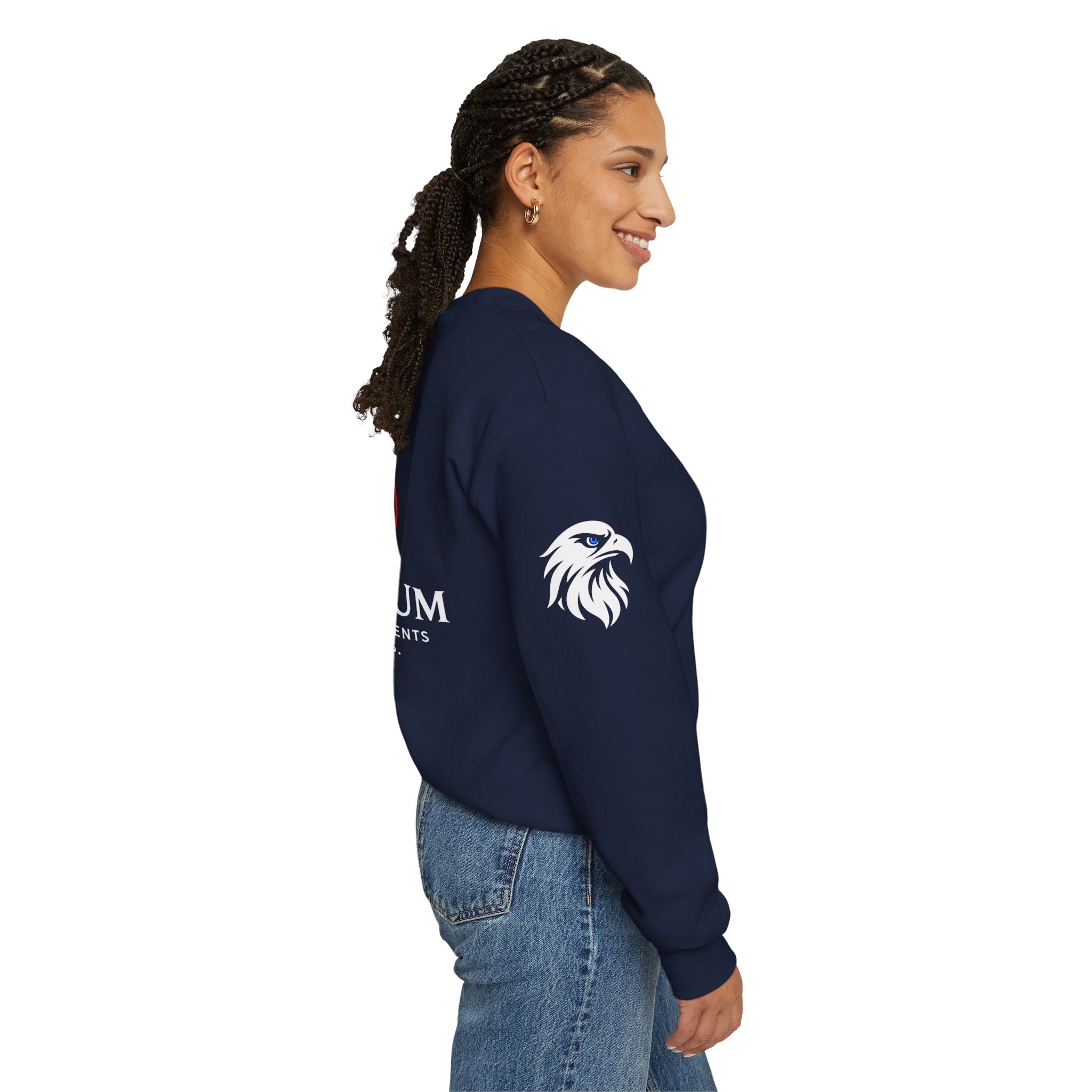 Romaneum eagle crest Crewneck sweatshirt | Romaneum logo, American flag sleeve