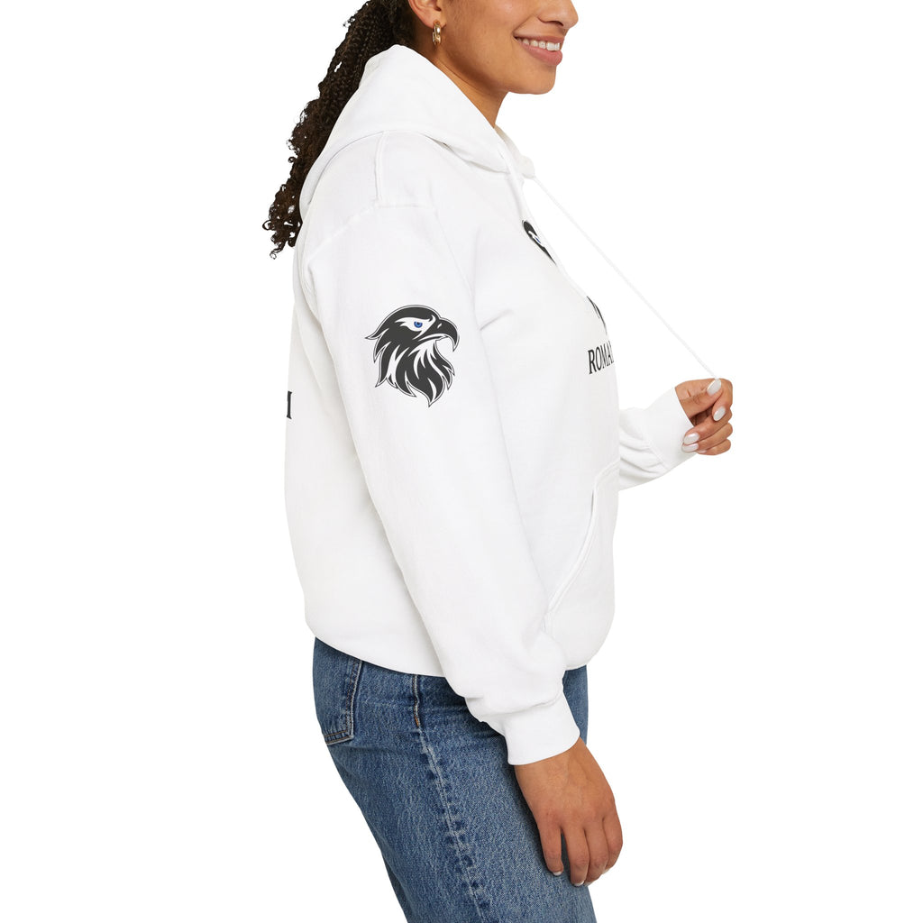 Romaneum Eagle Logo Hoodie | Romaneum School Crest, Patriotic Sleeve Design
