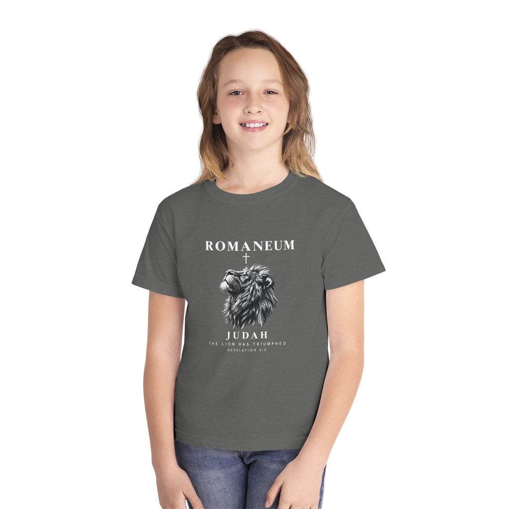Youth Tee — "Romaneum Judah" Lion Graphic Shirt