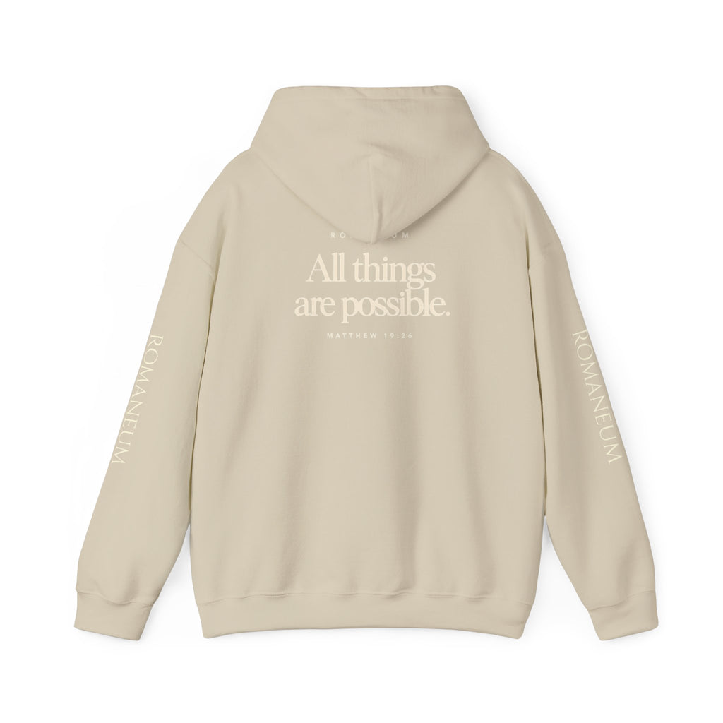 Romaneum Hoodie — “With God All Things Are Possible”