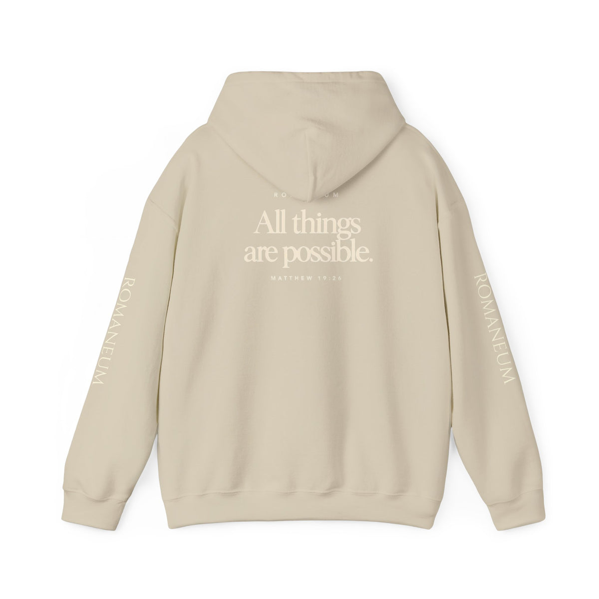 Romaneum Hoodie — “With God All Things Are Possible”
