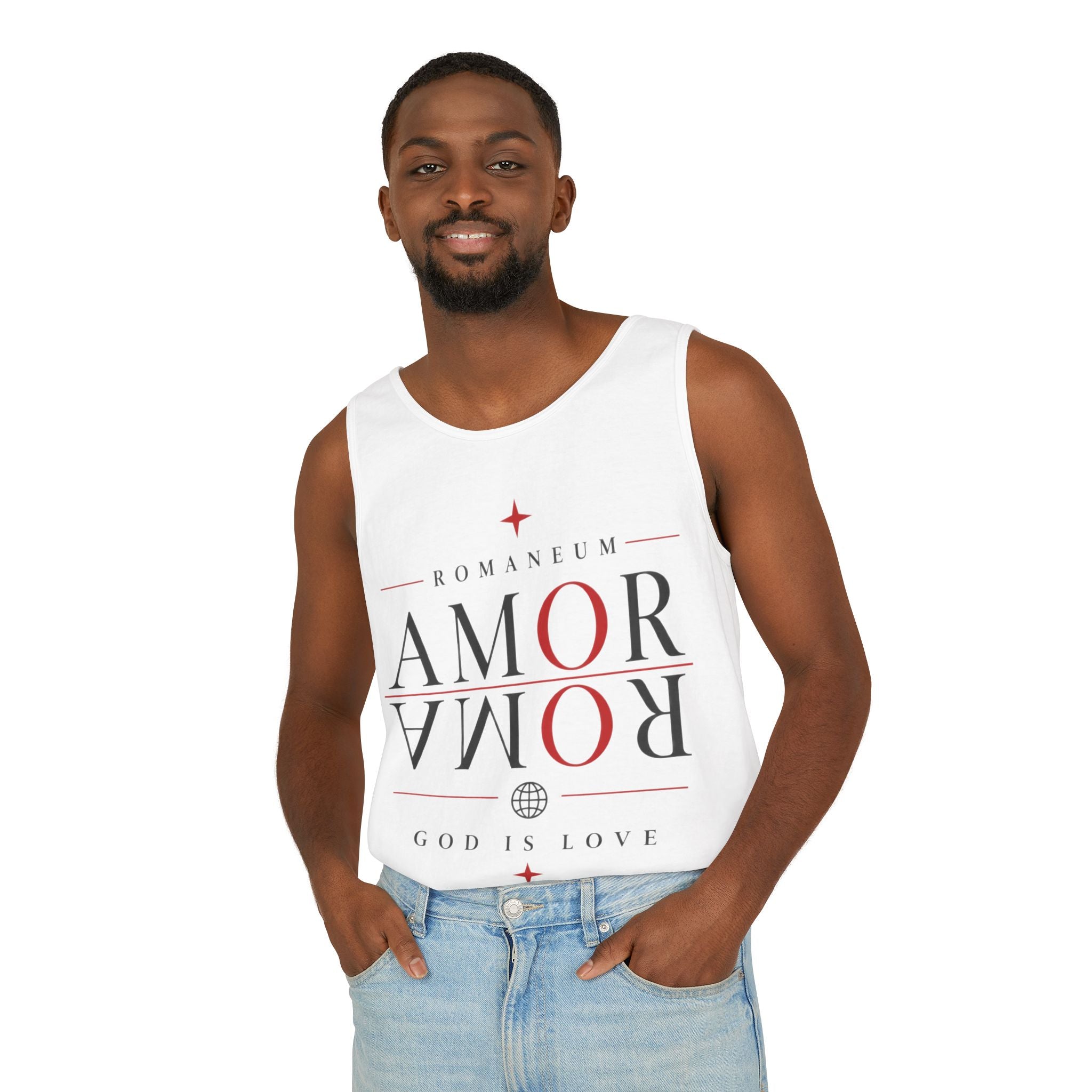 Amor/Roma Romaneum Tank Top — "God Is Love" Graphic Tank
