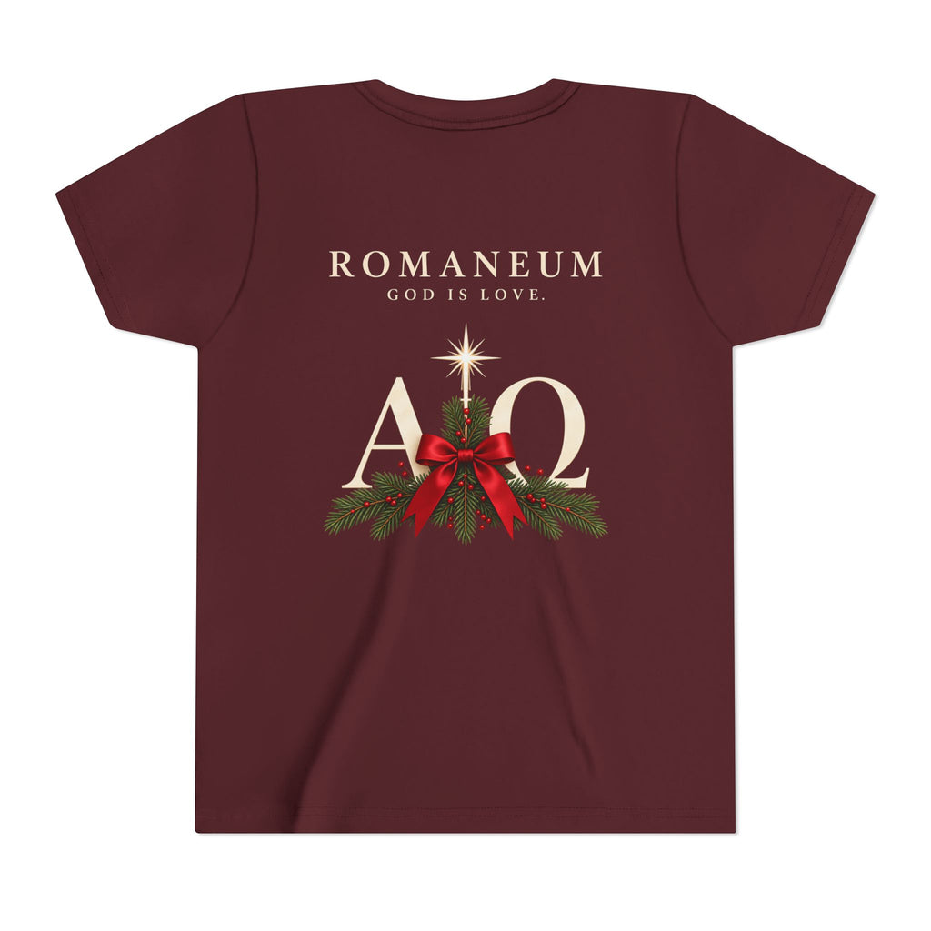 Youth Tee — Romaneum Alpha Omega Christmas Design