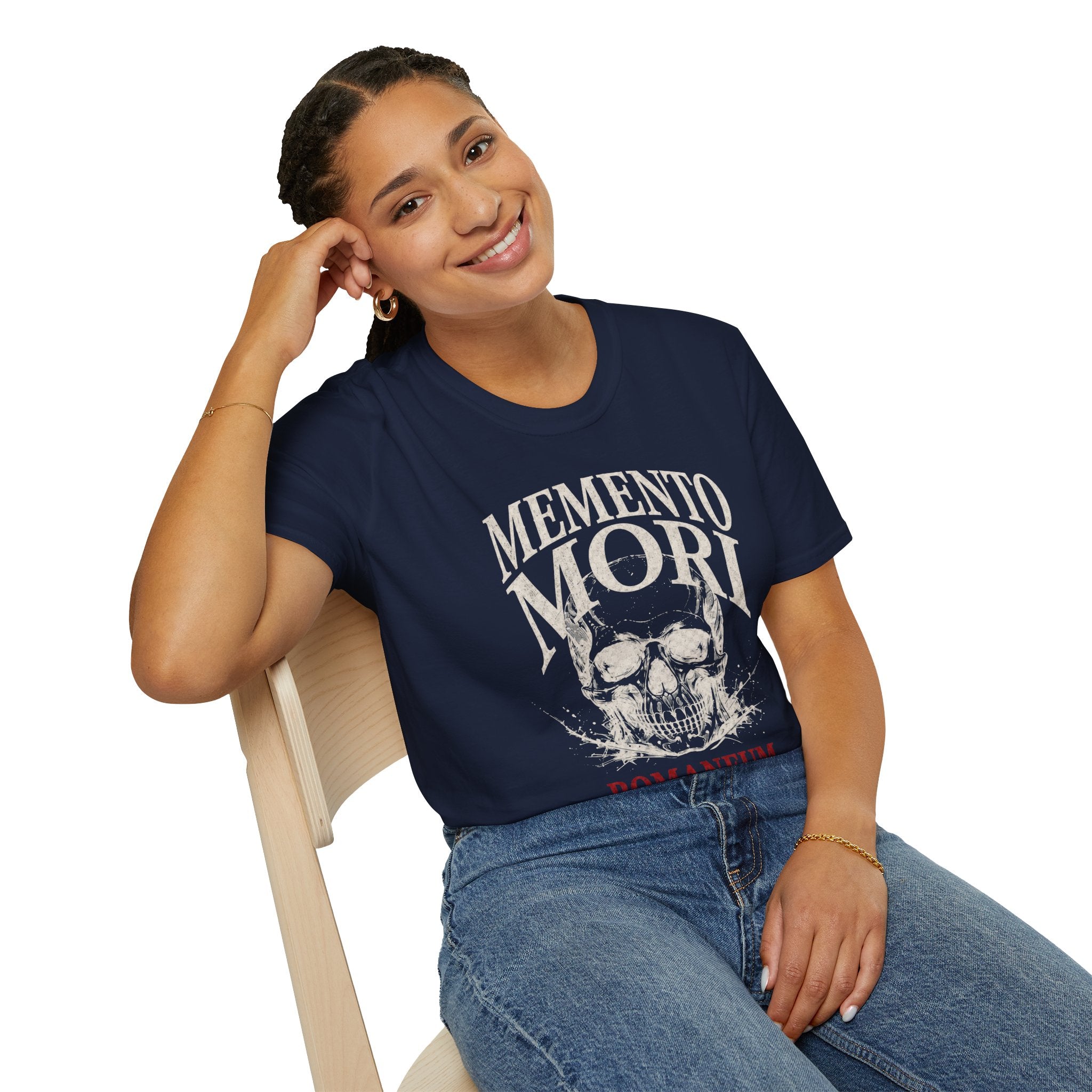 Memento Mori Skull T-Shirt — Gothic Reminder Tee with Romaneum Skull Design