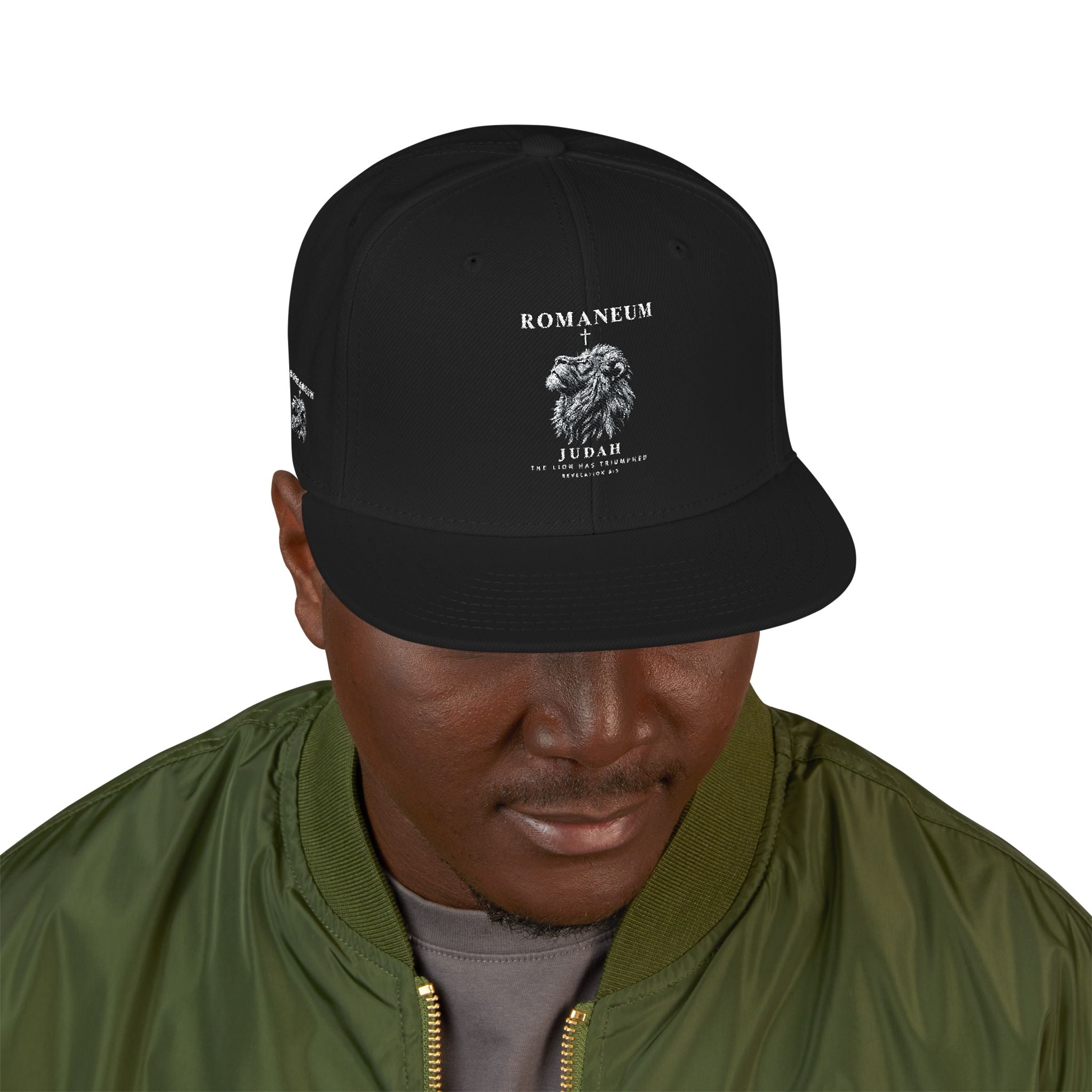 Embroidered Crystal Cross Snapback Hat