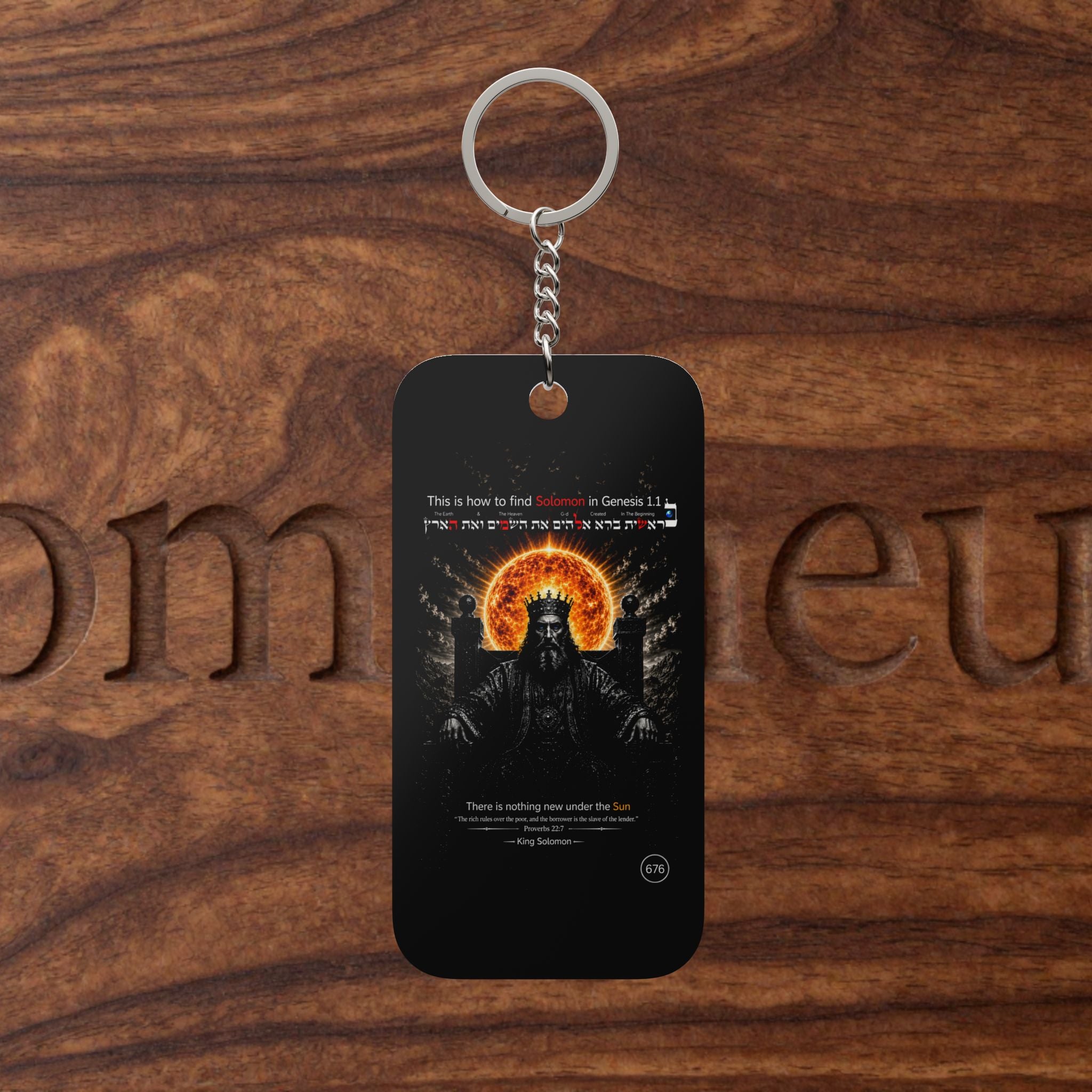 Dark Sun Warrior Keychain Charm – Double-Sided Gothic Keyring