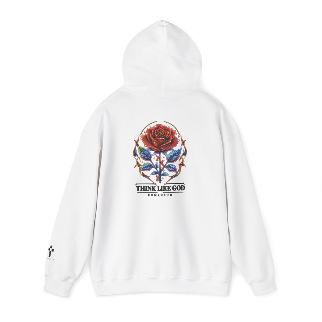 Romaneum Hoodie — Think Like God Rose Logo Pullover