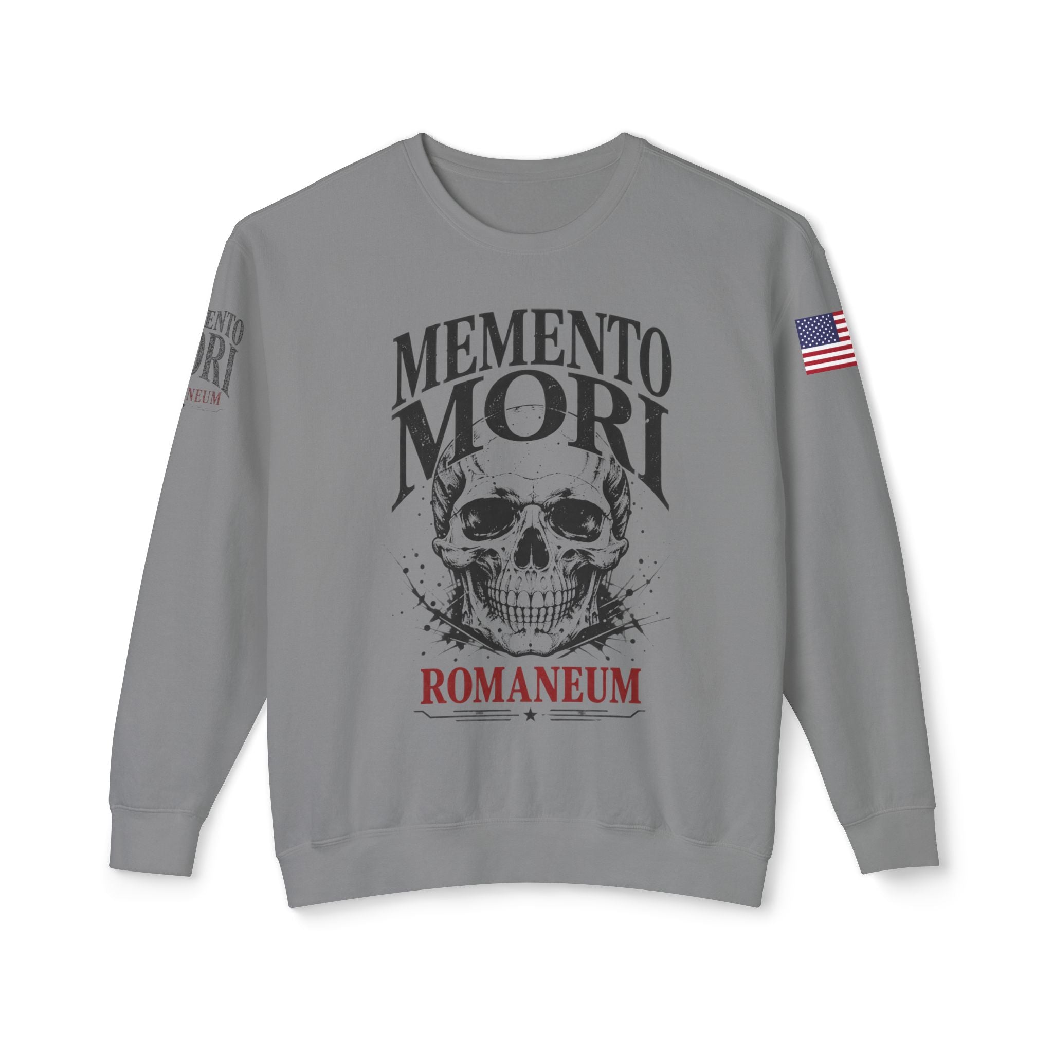 Memento Mori Crewneck Sweatshirt — Gothic Skull Romaneum Design