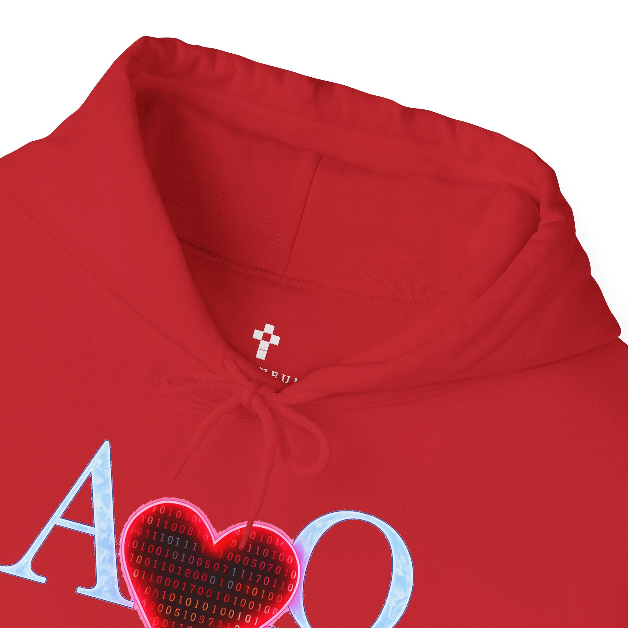 Romaneum Alpha Omega Heart Hoodie | God is Love 1 John 4:8 Christian Hoodie