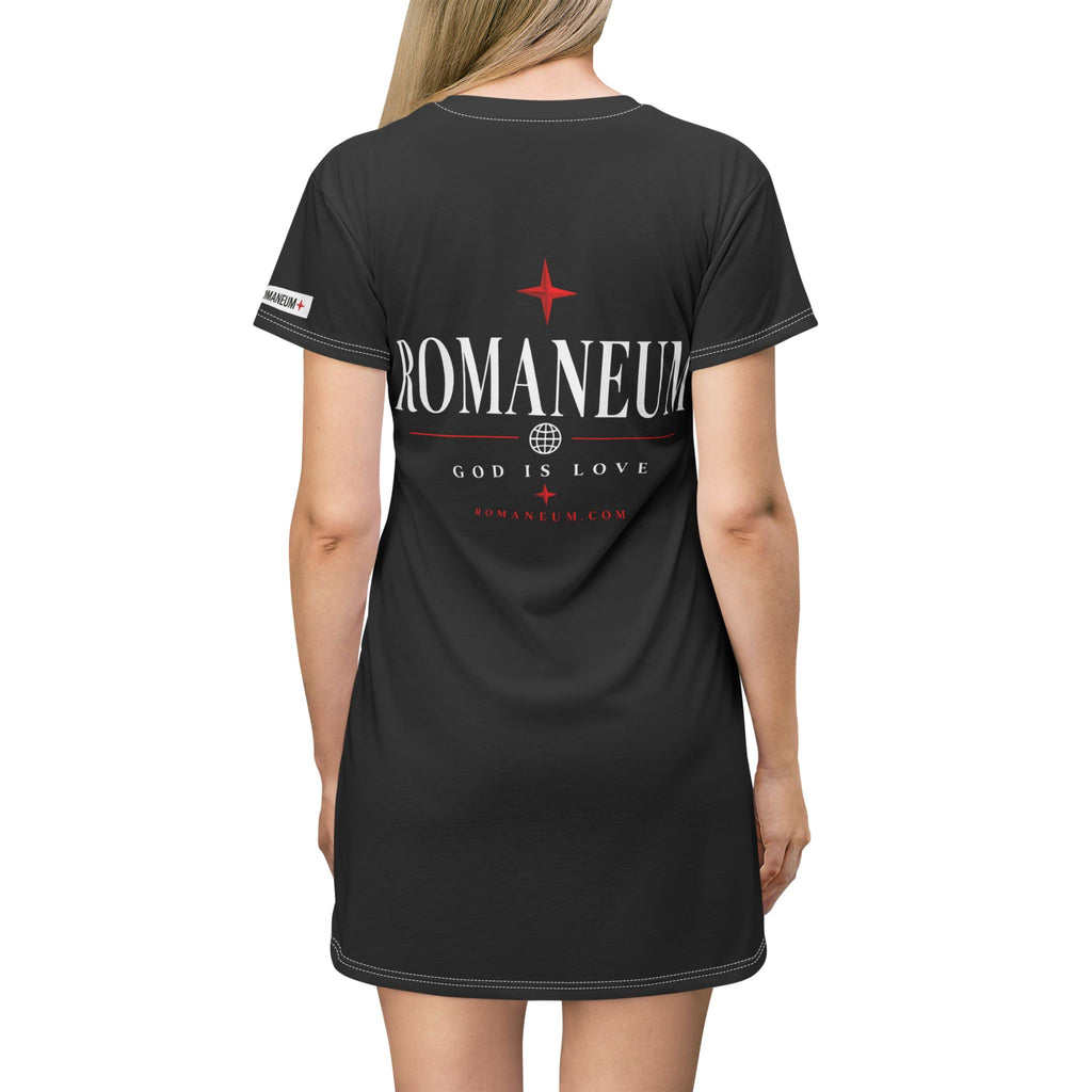 Romaneum 'Amor' Graphic T-Shirt Dress — God Is Love All-Over Print