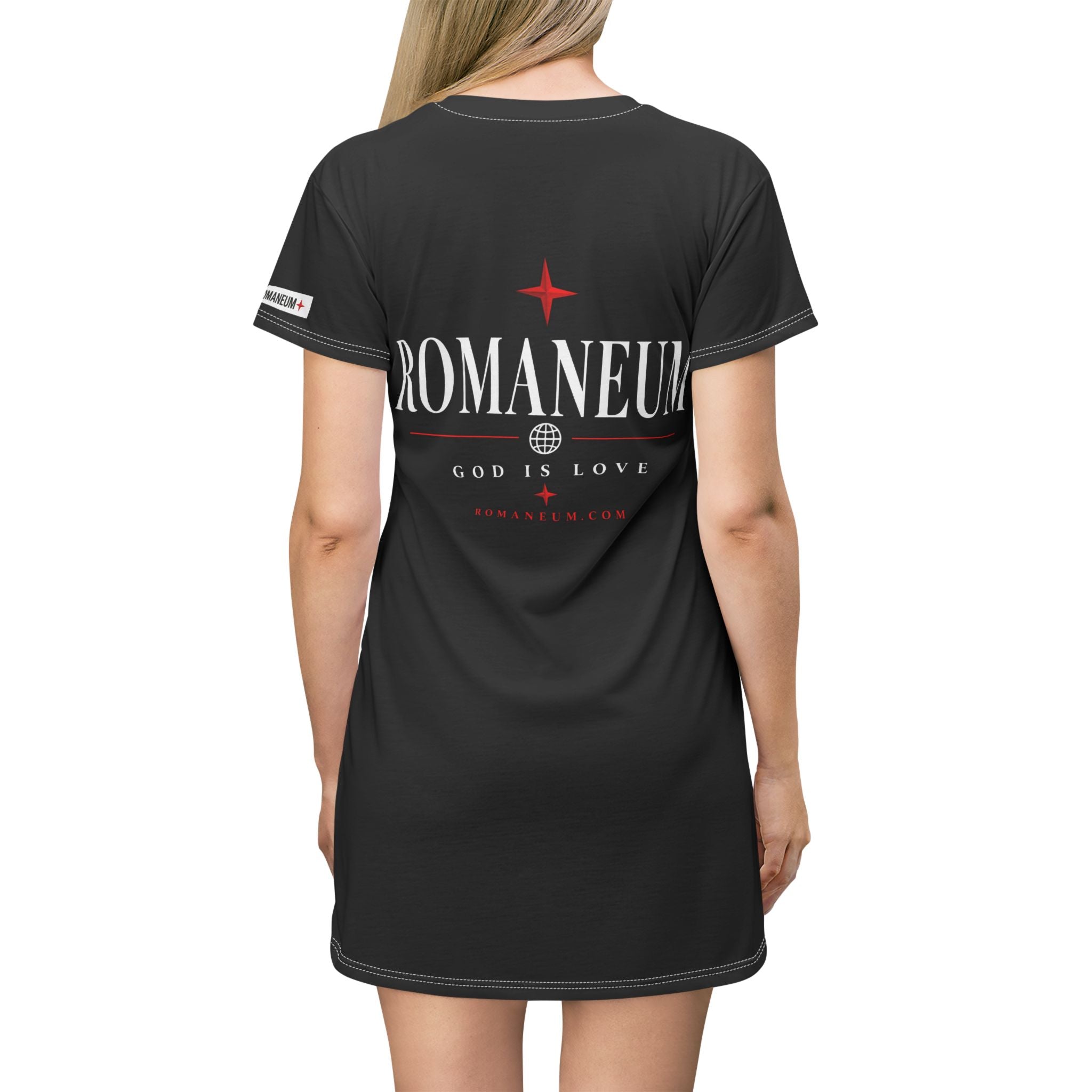 Romaneum 'Amor' Graphic T-Shirt Dress — God Is Love All-Over Print