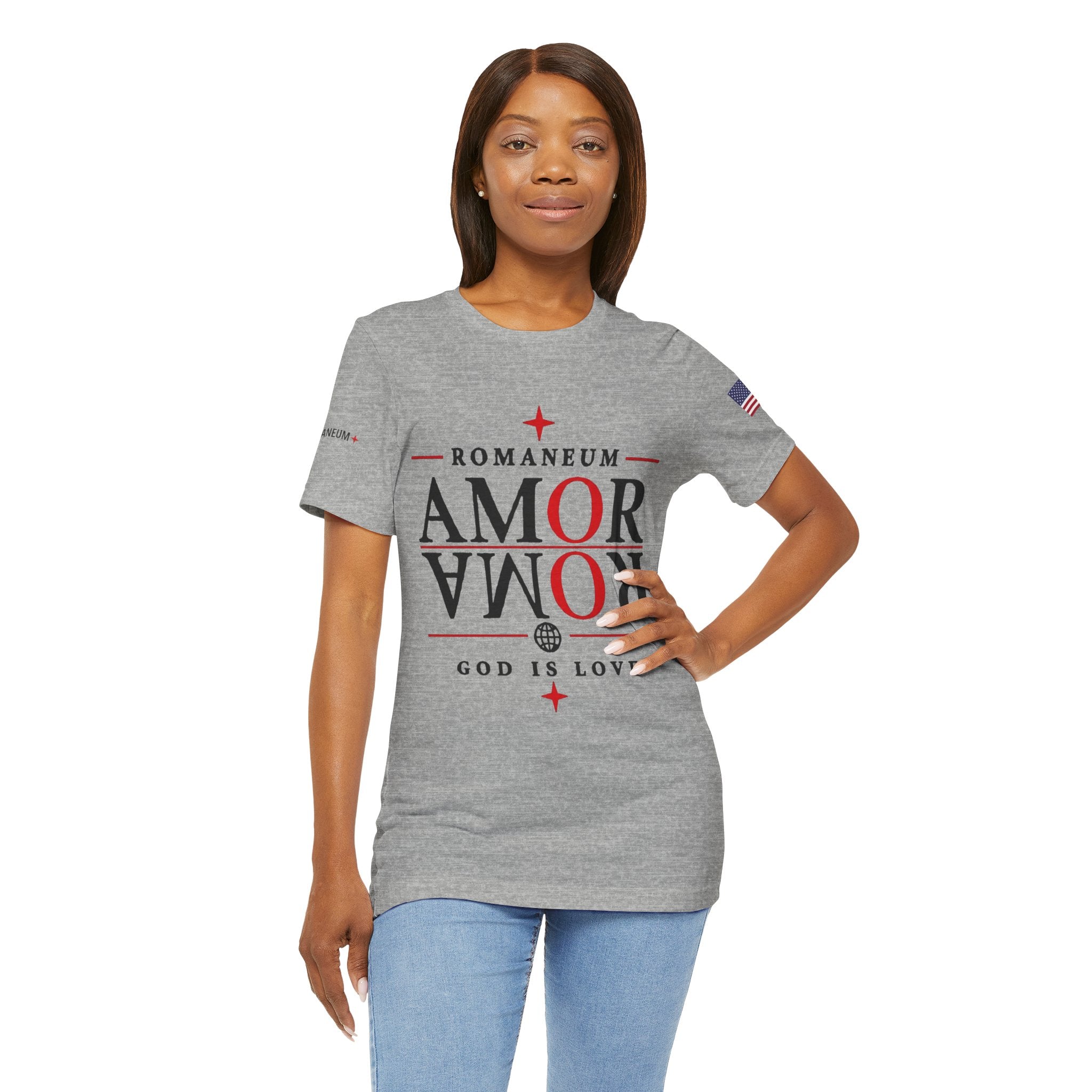Romaneum 'AMOR/ROMA' God Is Love Graphic Tee