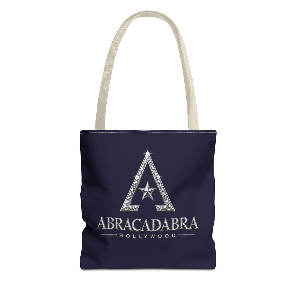 Abracadabra Hollywood Logo Tote Bag — Magic-Themed Navy AOP Tote