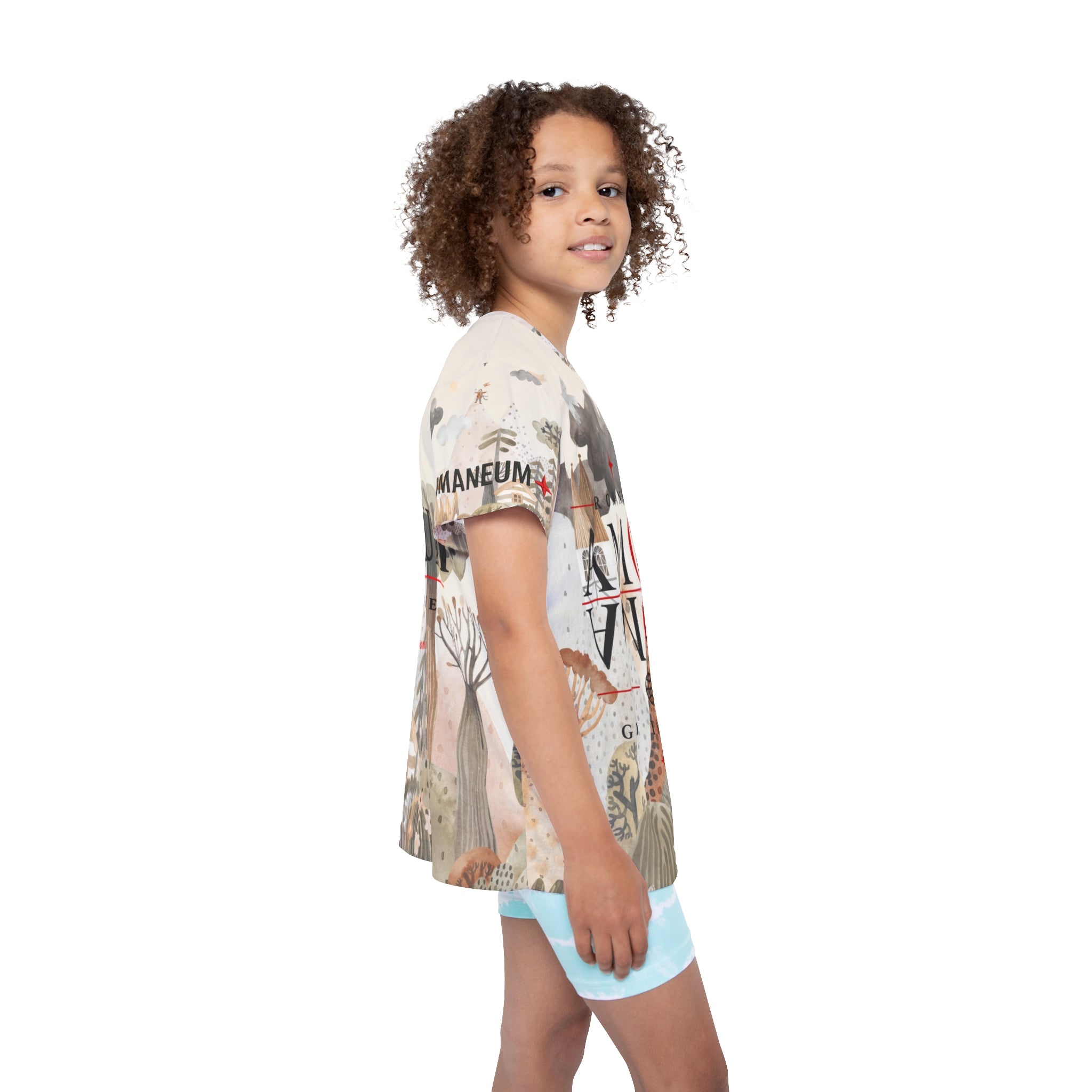 Kids All-Over Print Jersey — 'Amor Roma / God Is Love' Romaneum Sports Tee