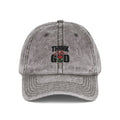 Vintage Embroidered Cap — "Think like God" Rose Hat
